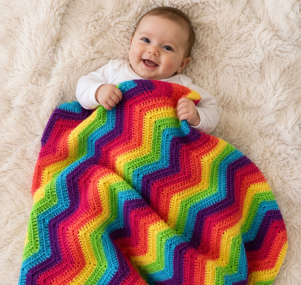 Rainbow Chevron Baby Blanket- Made to Order