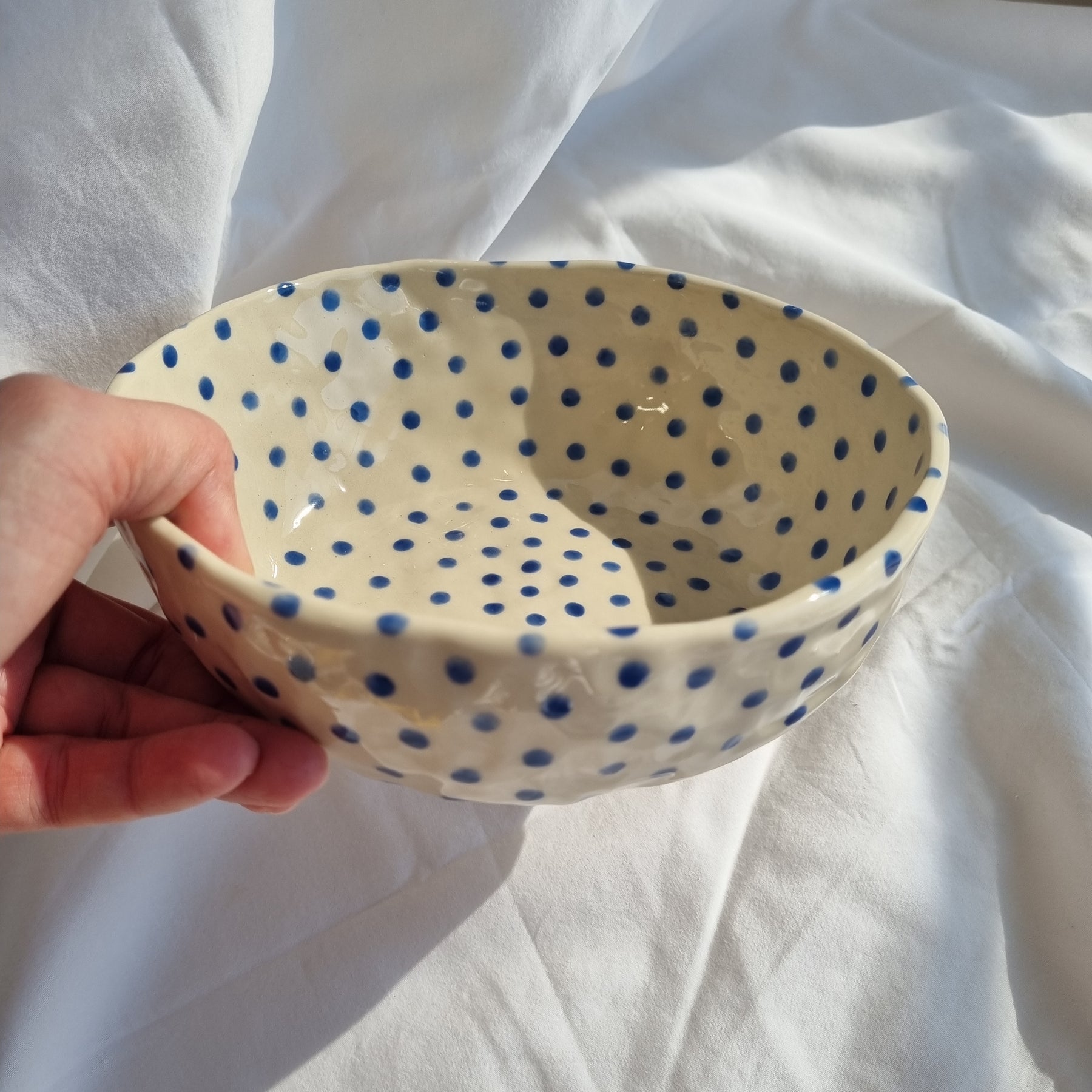 Blue Dot Serving Bowl