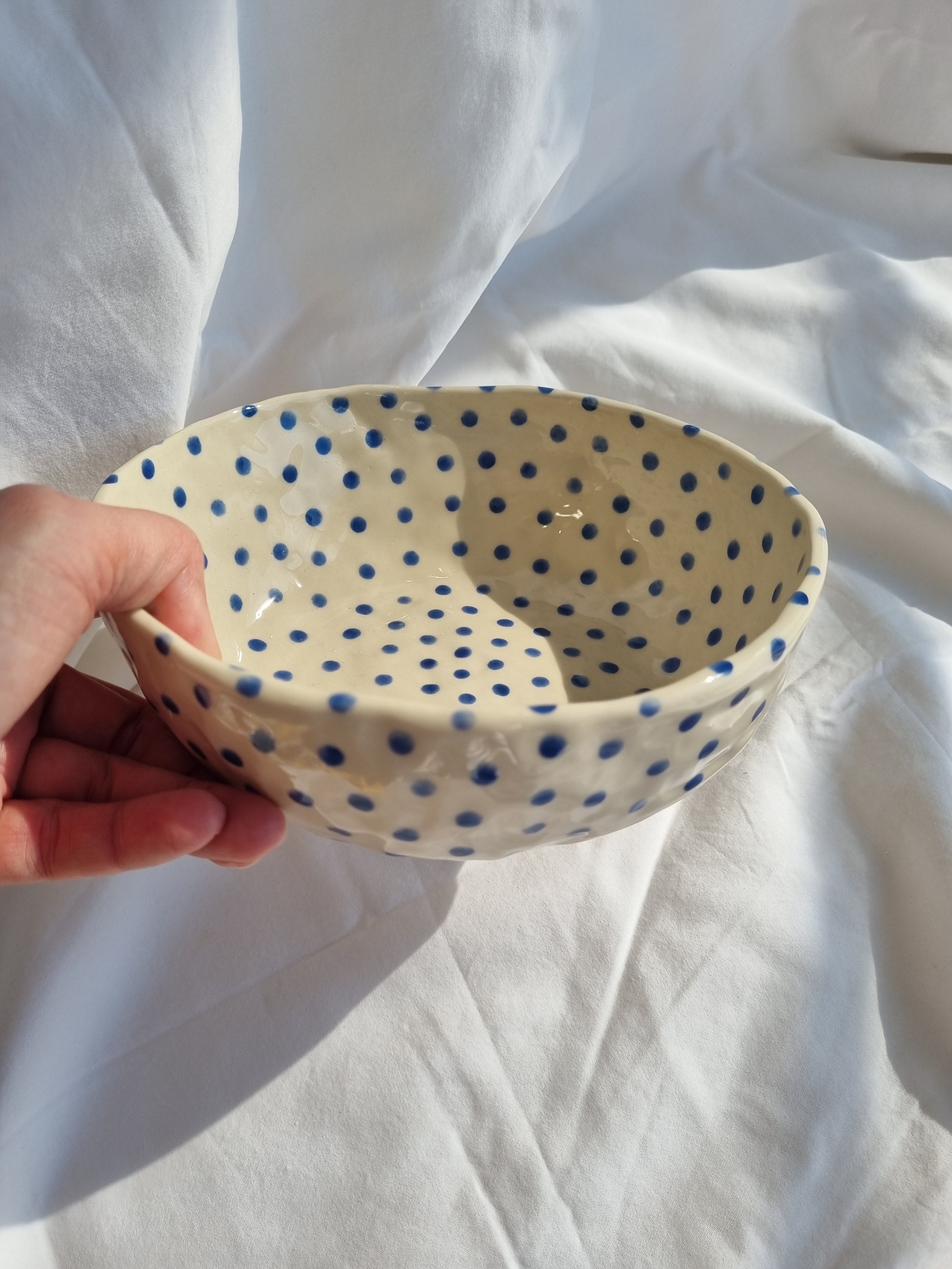 Blue Dot Serving Bowl