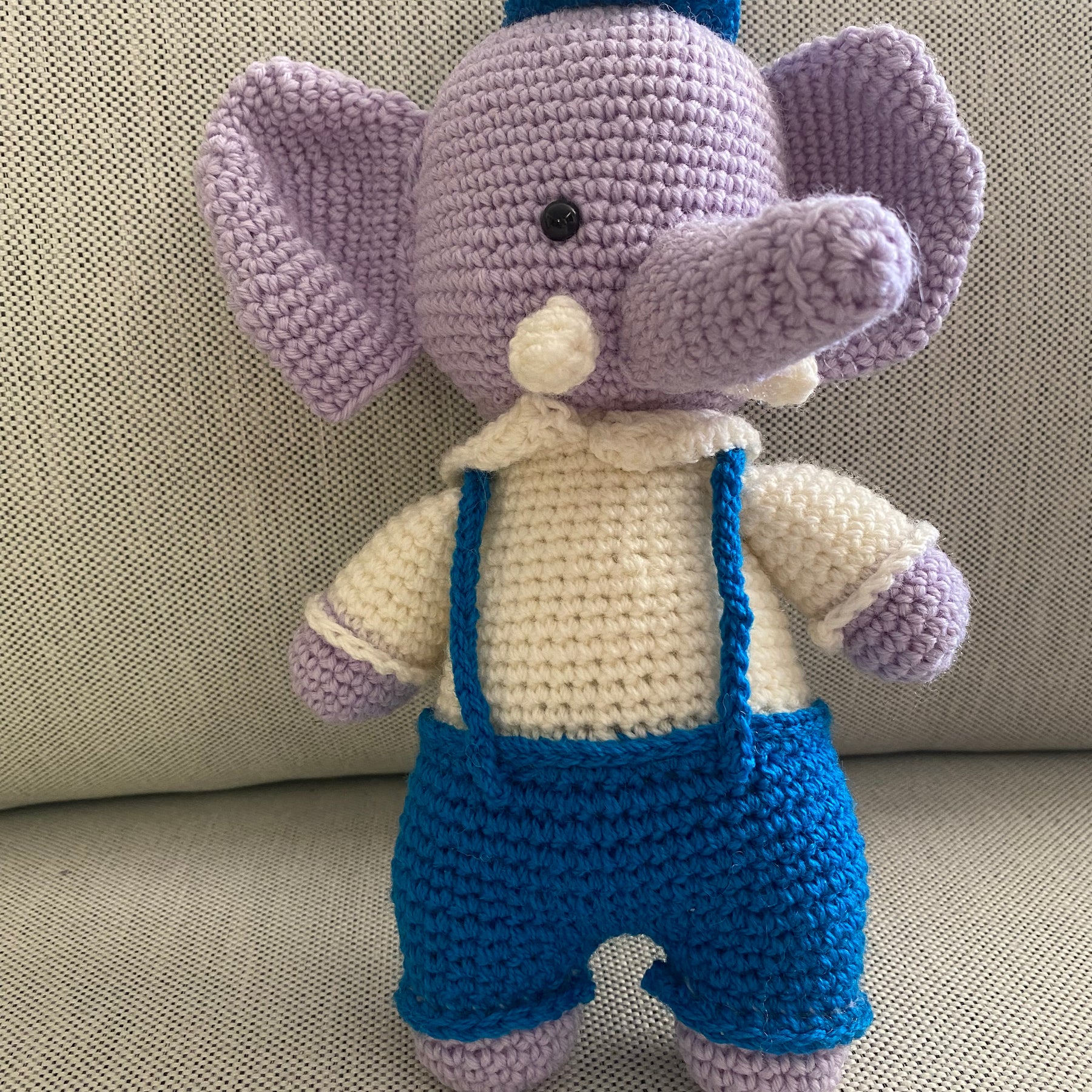 Ollie the Elephant - crocheted toy