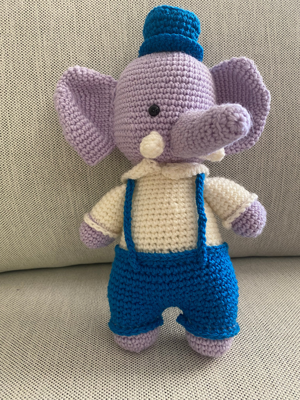 Ollie the Elephant - crocheted toy