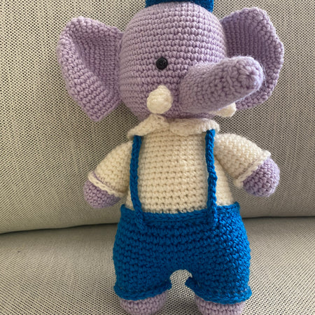 Ollie the Elephant - crocheted toy