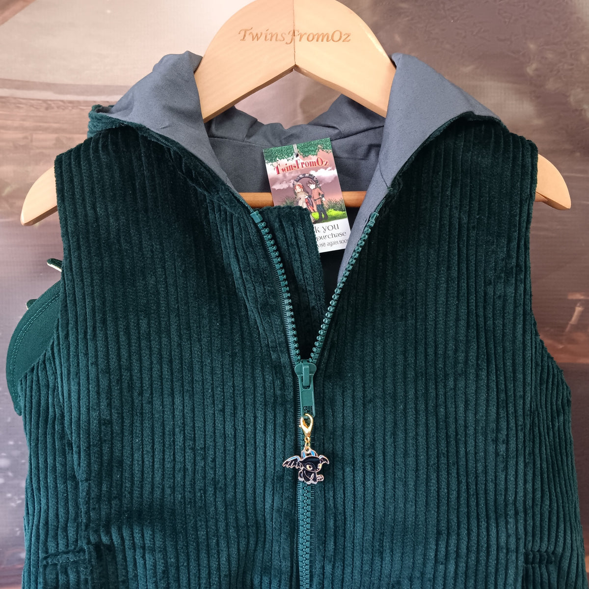 Kids Dragon Hooded Vest - size 4-5