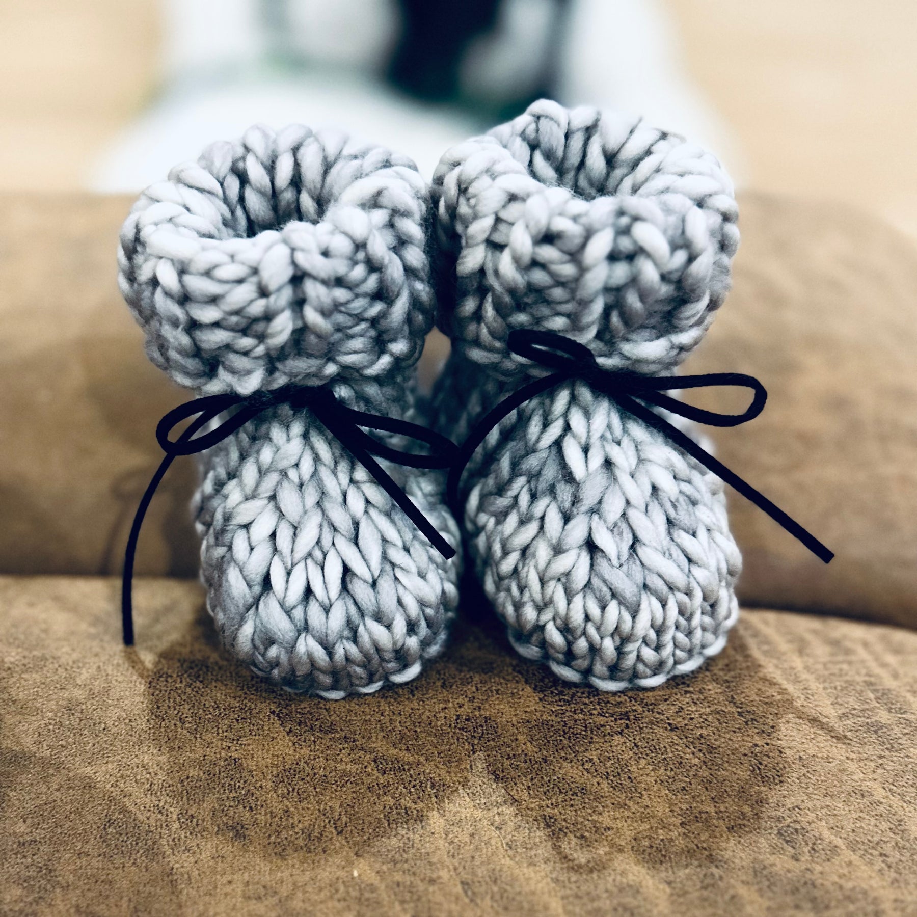 Baby merino & embossed leather booties