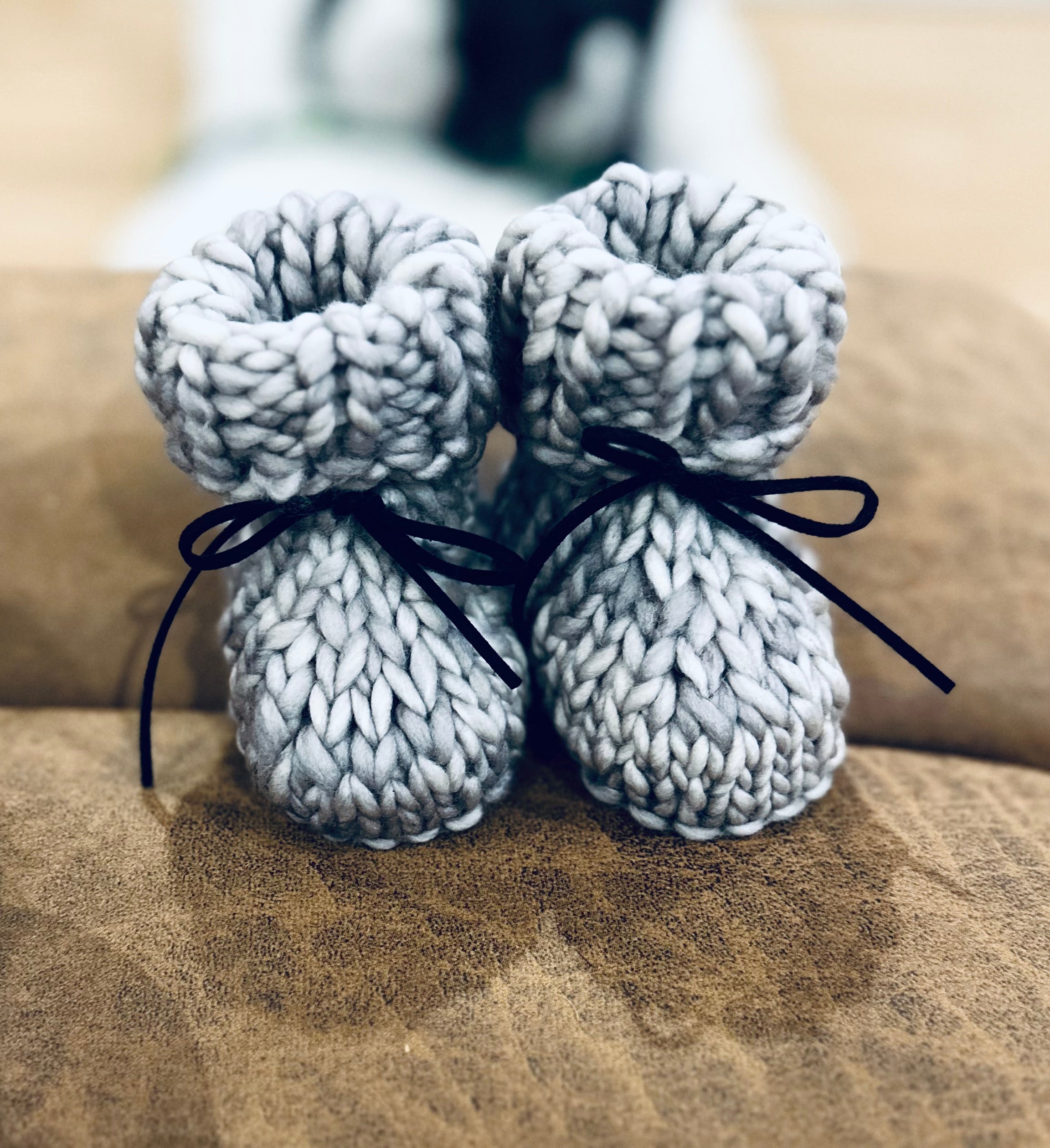 Baby merino & embossed leather booties