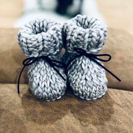Baby merino & embossed leather booties