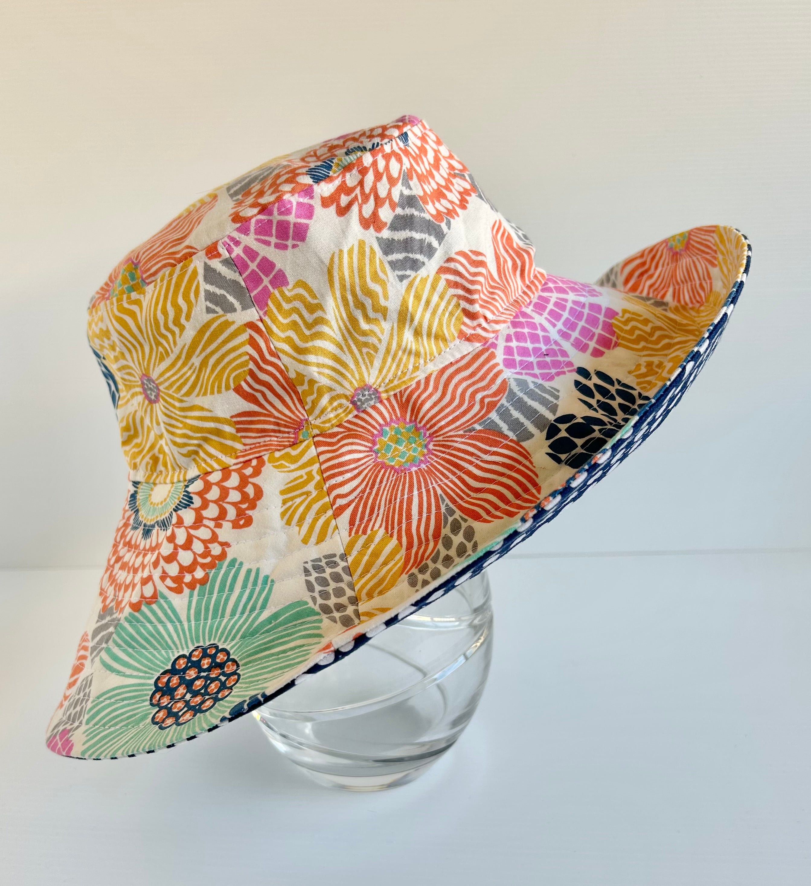 Ready to post- Large size wide brim hats with chin strap- reduced price