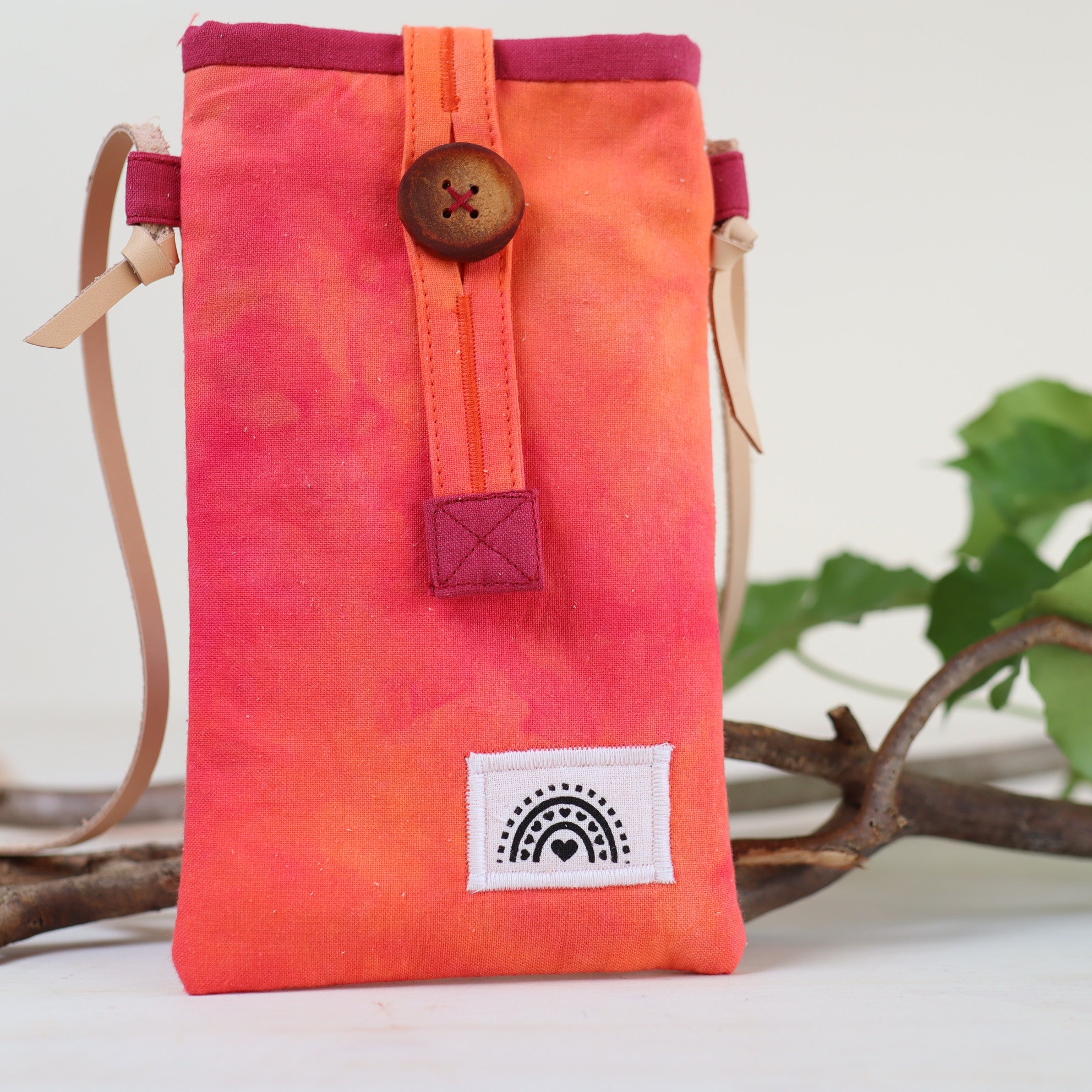Hand carved Avocado pit Buttons, set of 10 with hand dyed pouch.