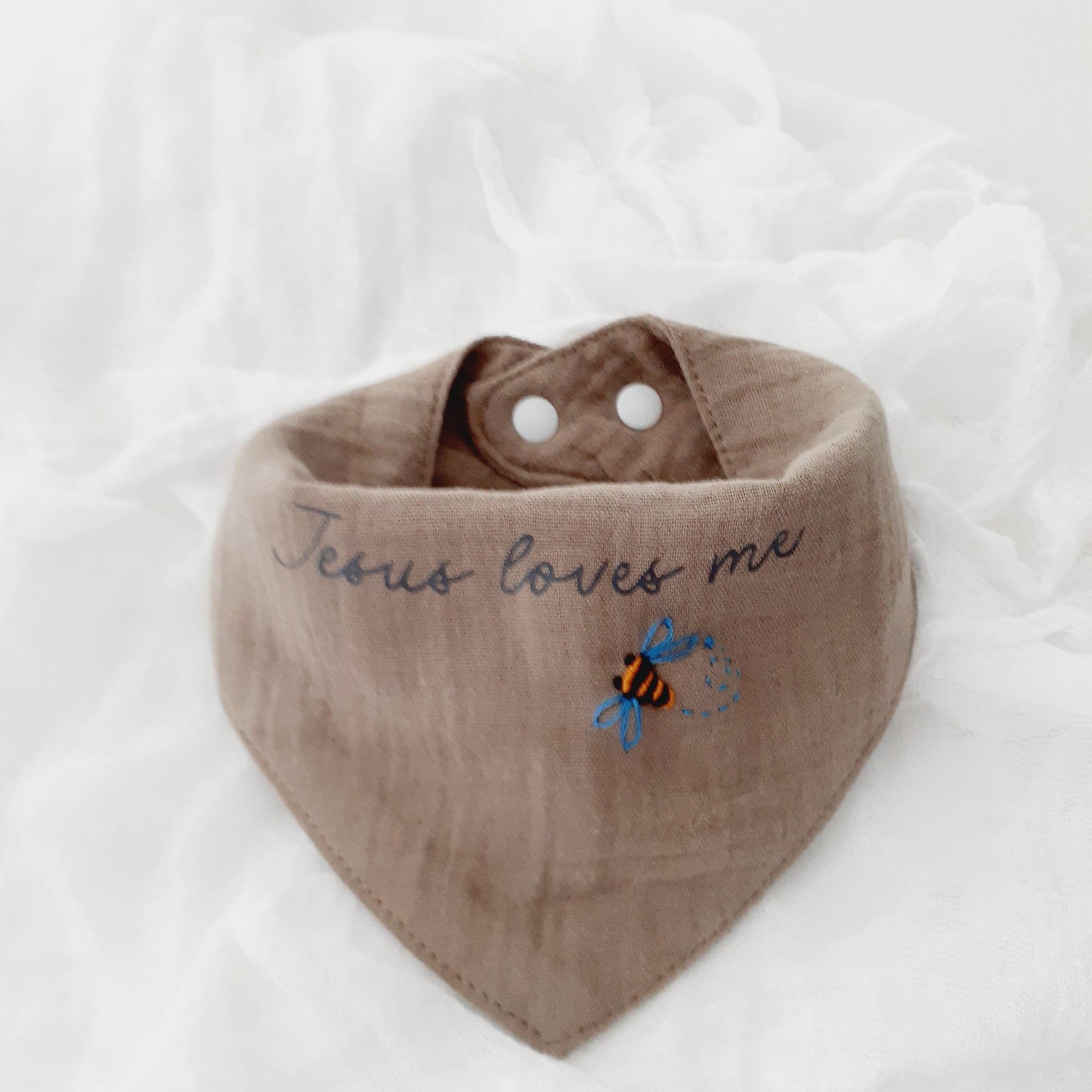 Christian Baby Bib • Cotton Bandana Bib • “Jesus Loves Me” Christian Bib • Faith‑Based Baby Gift • Baby Boy