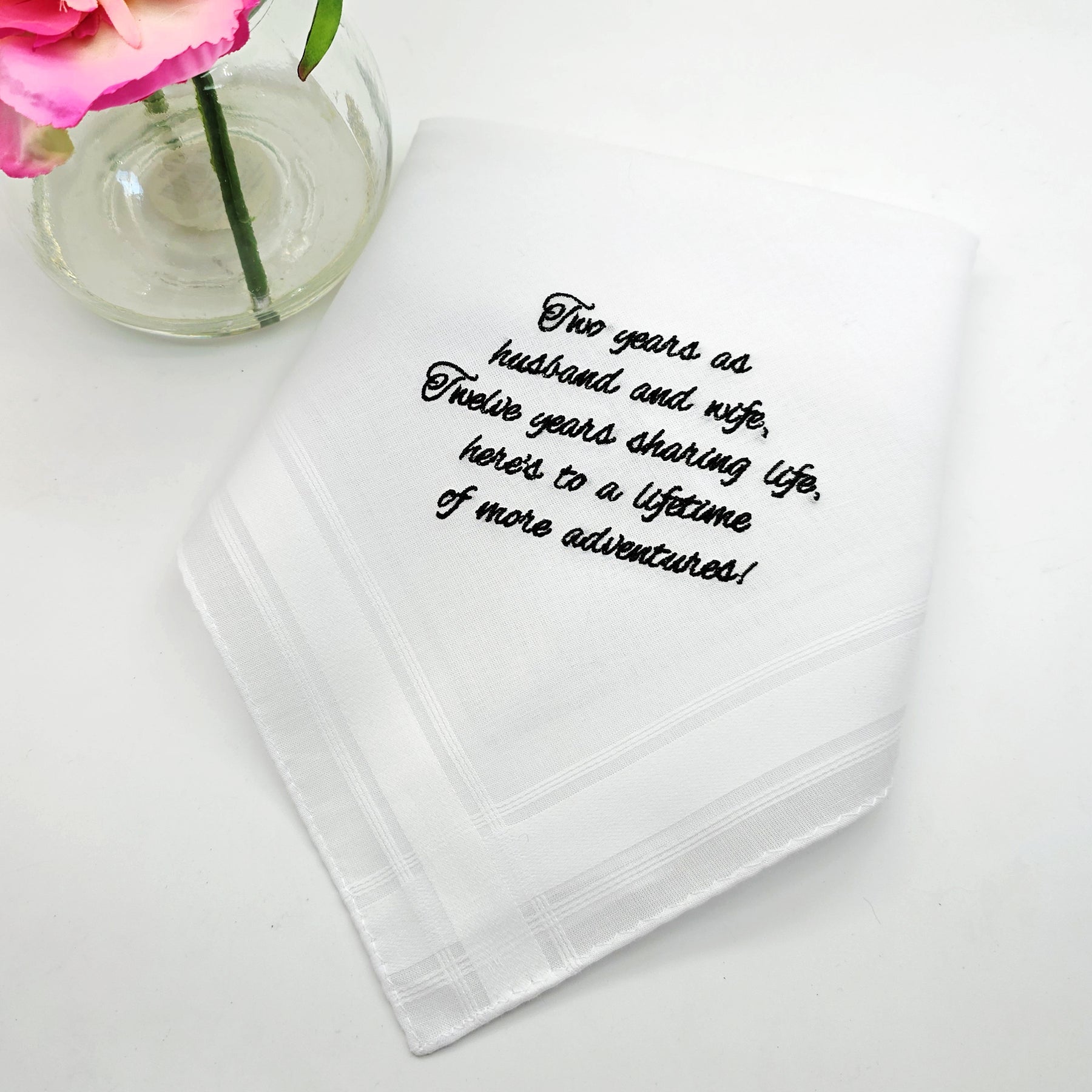 Cotton Two Year Anniversary Personalised Handkerchief Gift