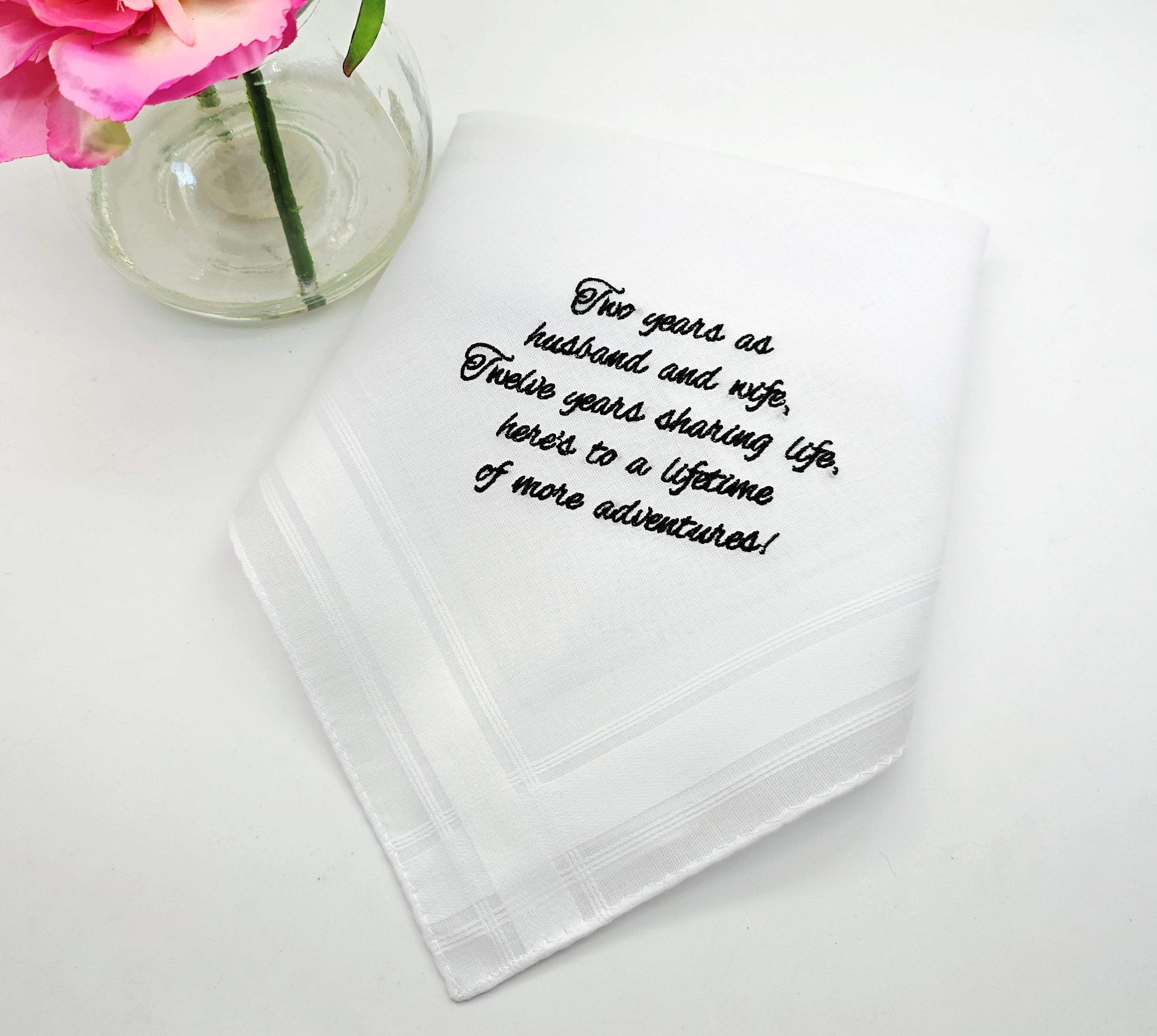Cotton Two Year Anniversary Personalised Handkerchief Gift