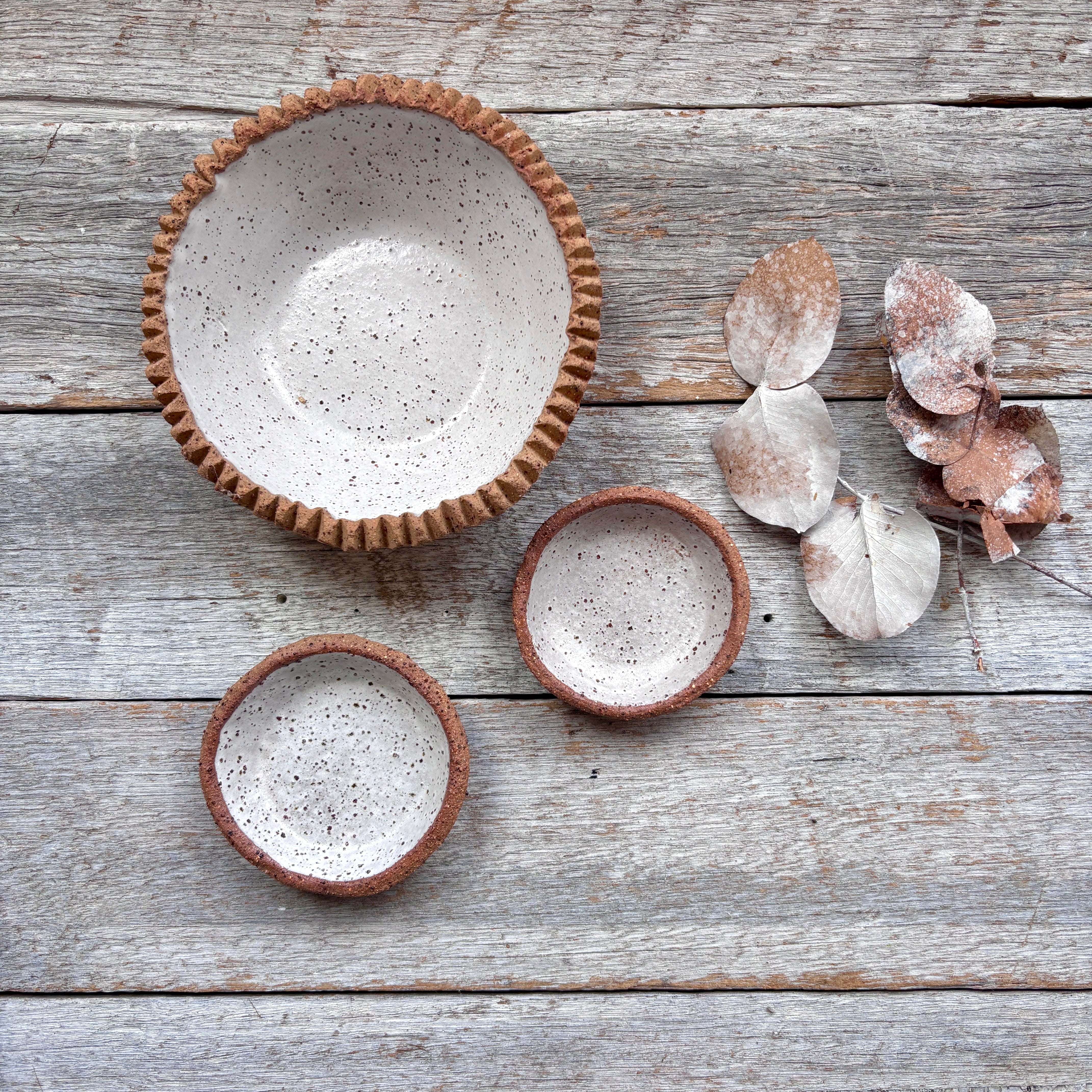 Rustic Ceramic Bowl & Dishes | Set of 3 | SPRING SALE BUNDLE No.8