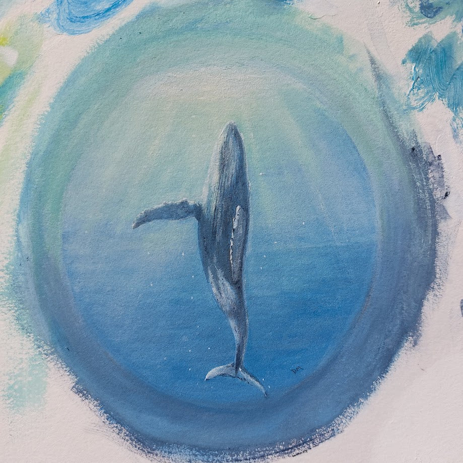 Humpback Whale Art, Crystal Suncatcher, Wall Window Hanging