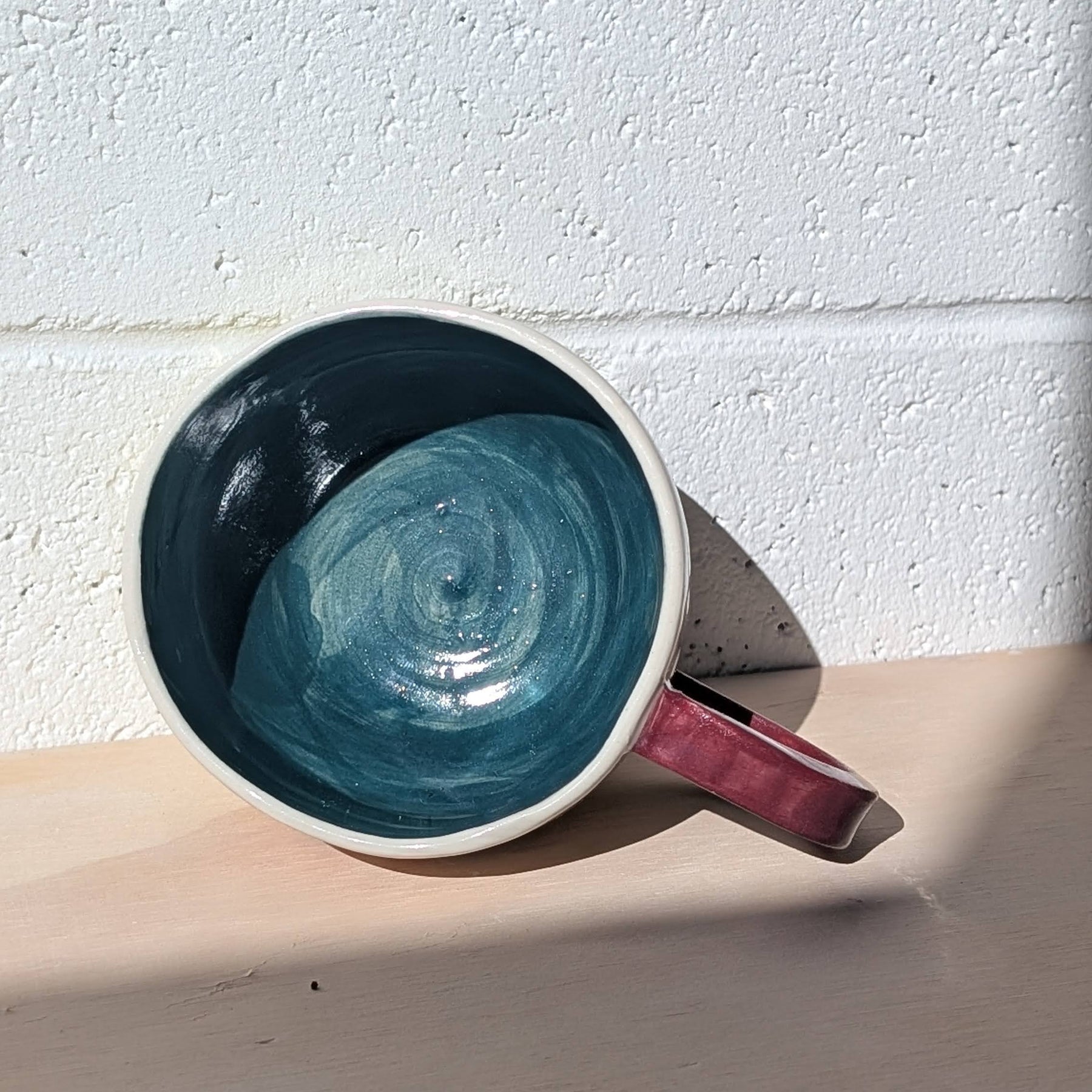 Ceramic handpainted "Crocheting Lady" Mug