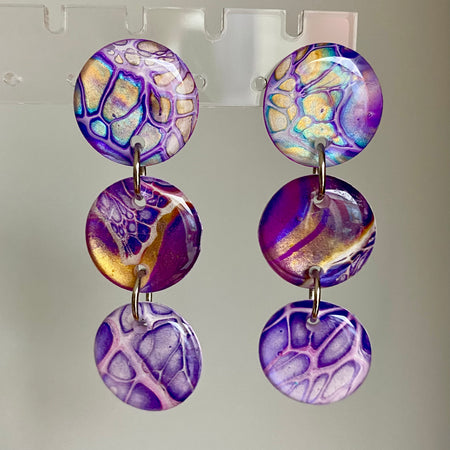 Artisan Hand Painted Stud Dangle Earrings