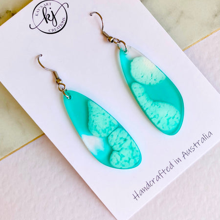 Lightweight Soft Fresh Mint Art Earrings
