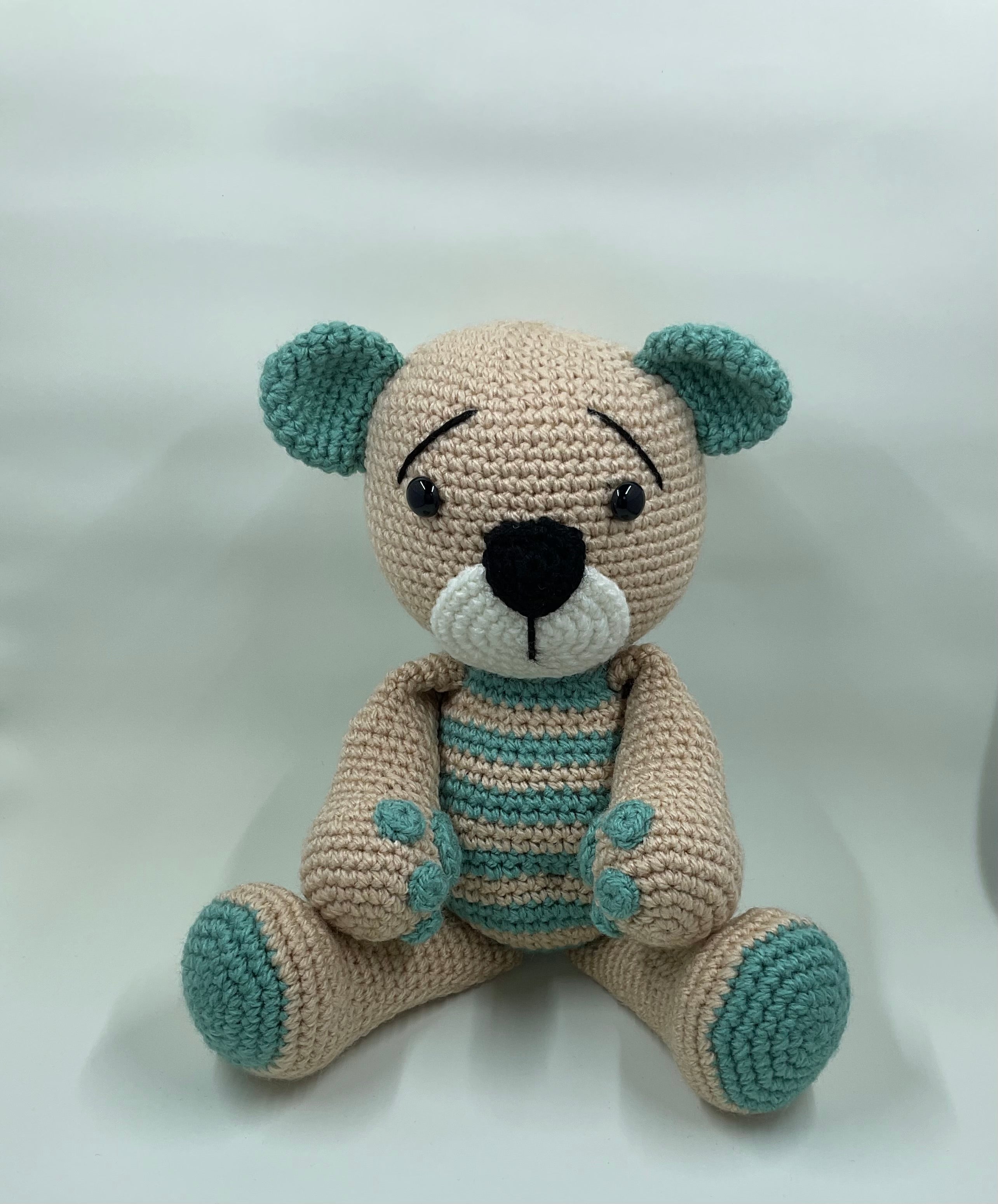 Handmade crochet teddy bear