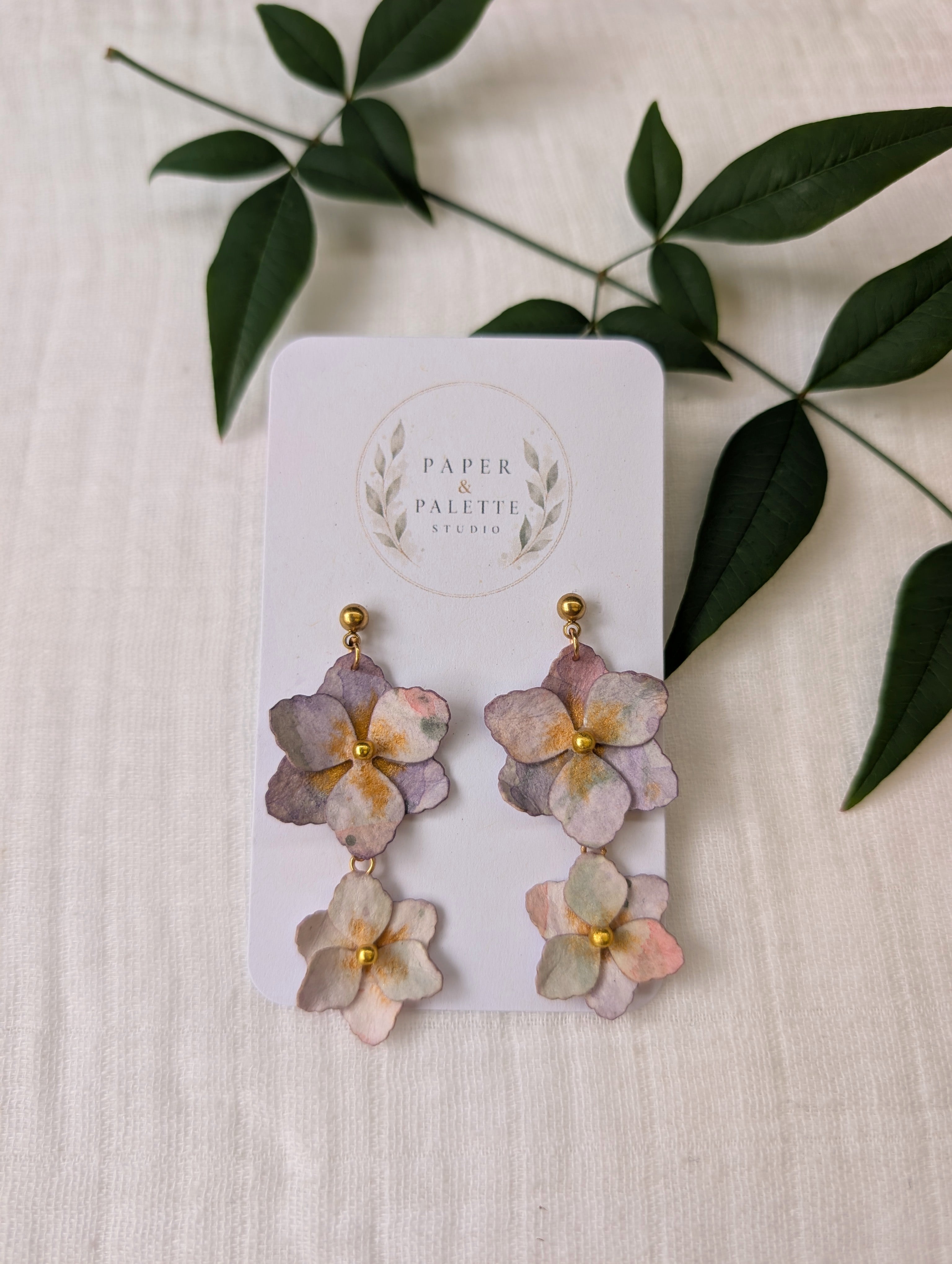 Gladiolus Flower Earrings | Handmade Paper Floral Dangle Earrings | Lightweight Botanical Jewellery