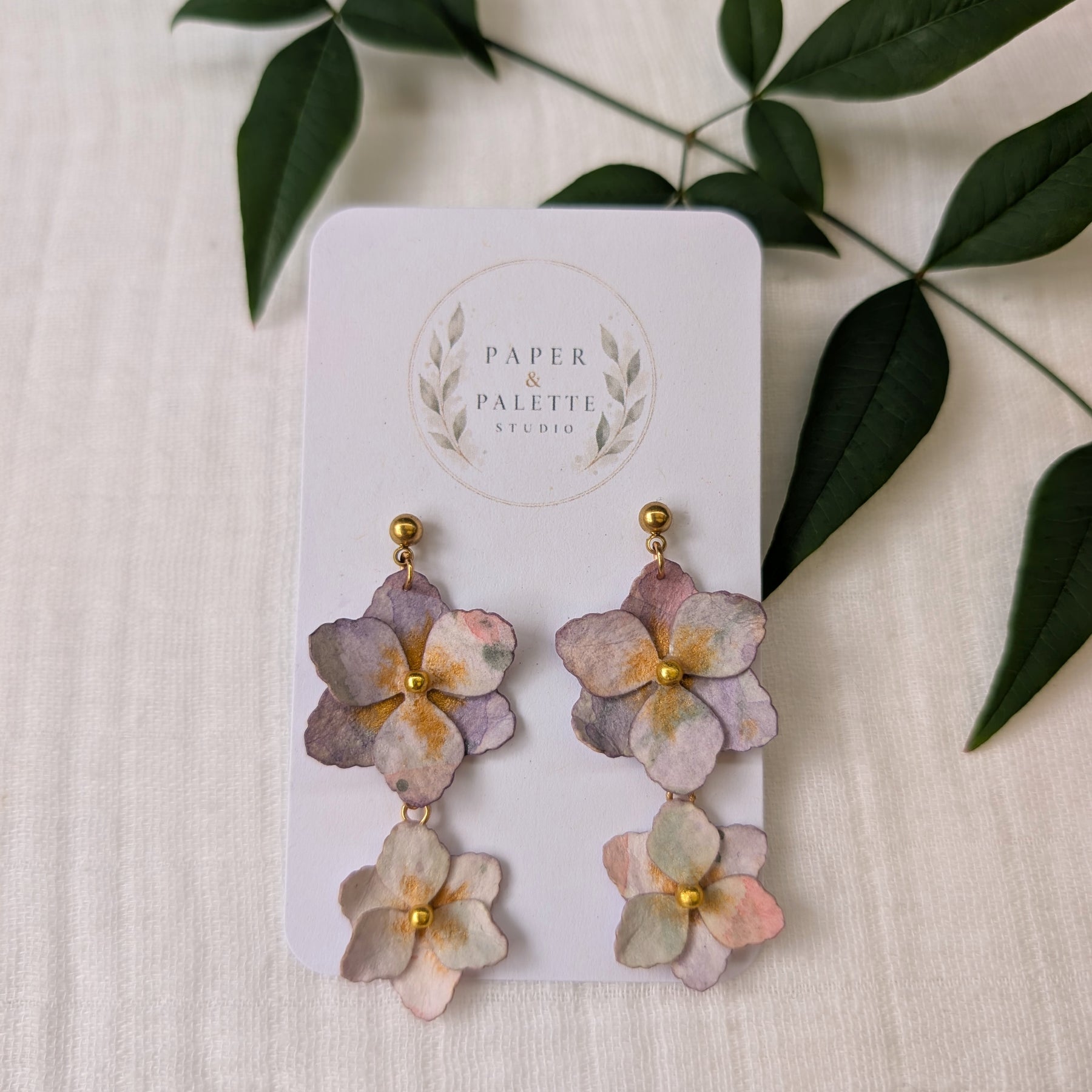 Gladiolus Flower Earrings | Handmade Paper Floral Dangle Earrings | Lightweight Botanical Jewellery