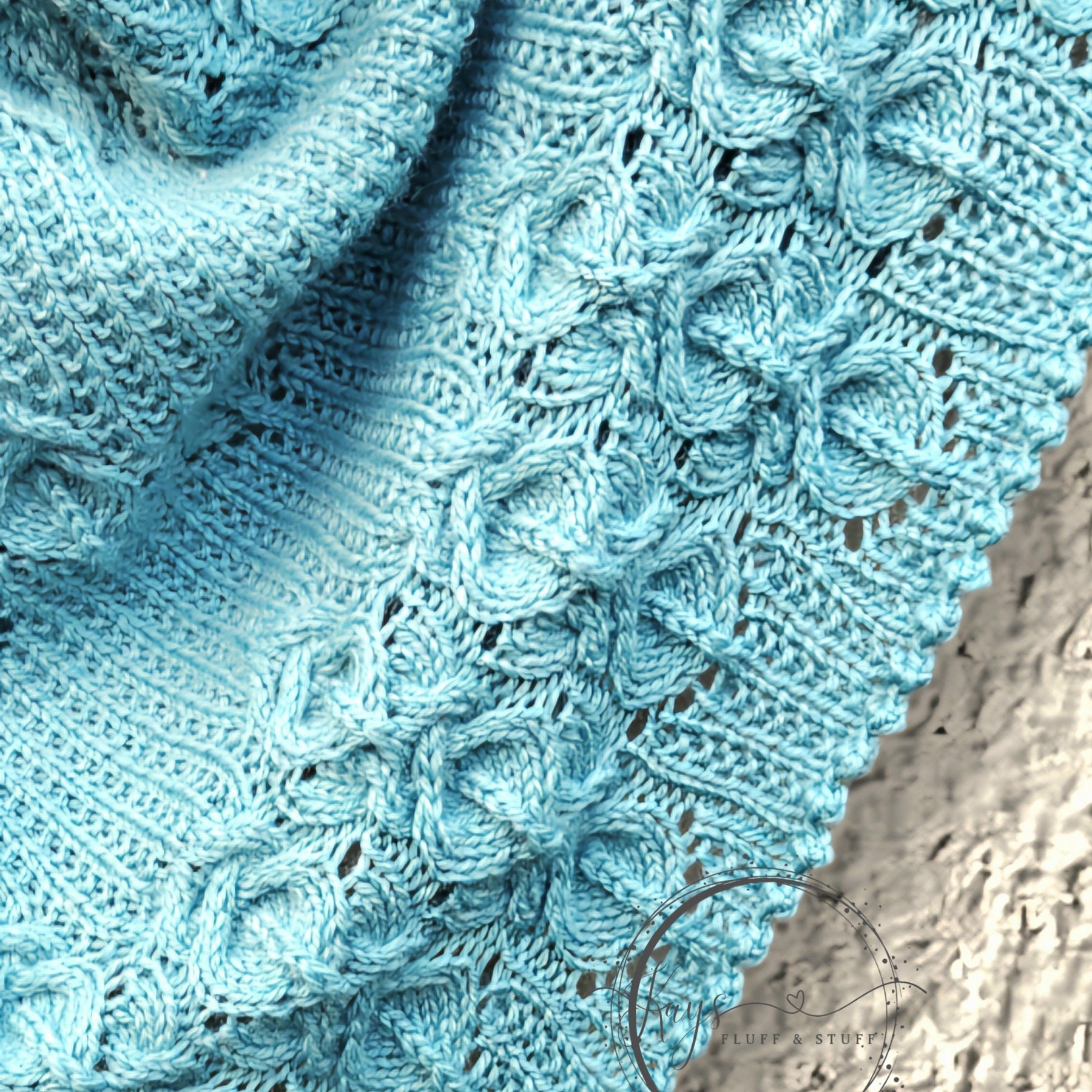 Handknit Women's Cabled Merino Shawl