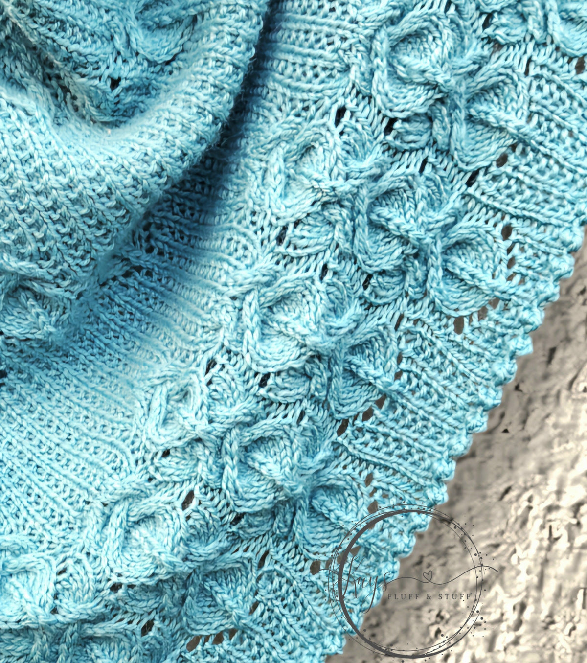 Handknit Women's Cabled Merino Shawl