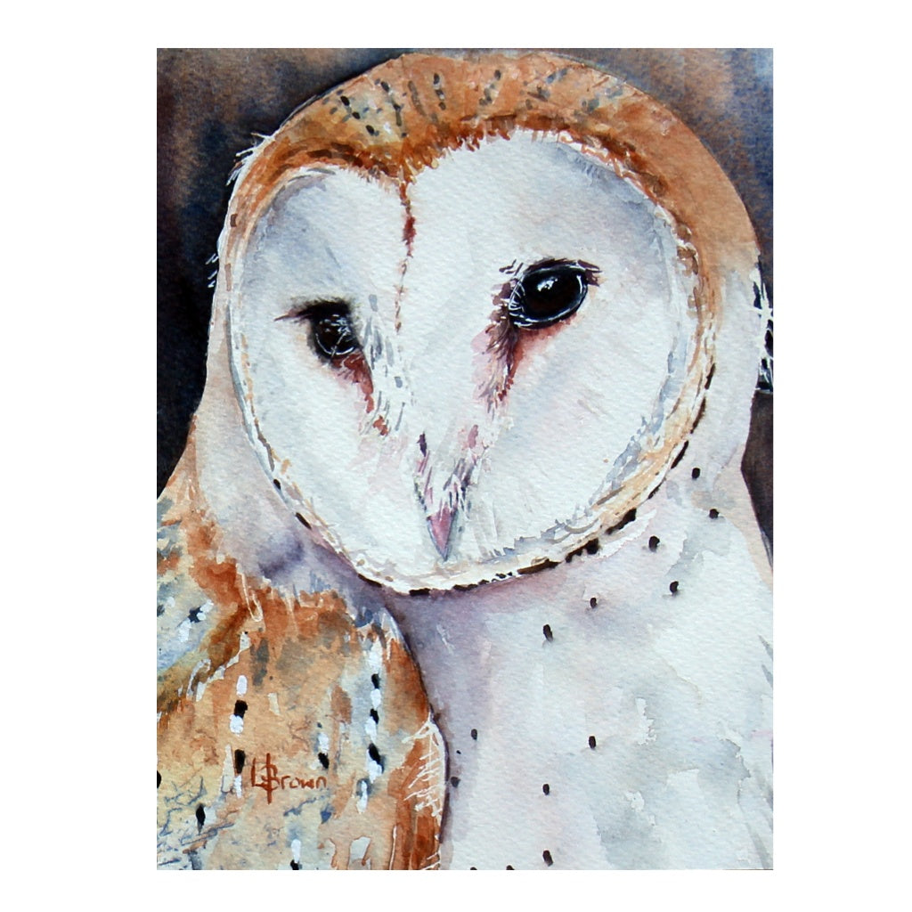 Mini Me #212 Barn Owl Original Watercolour Painting