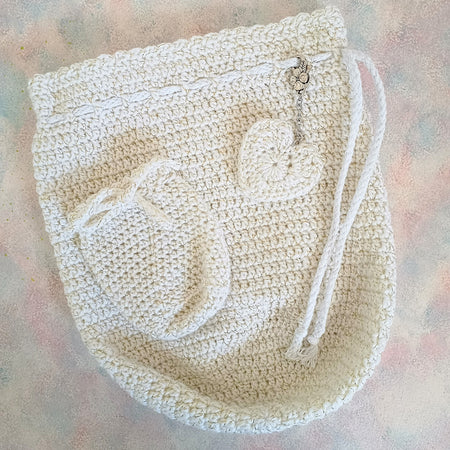 Crochet Glitter Acrylic Drawstring Bag Plus
