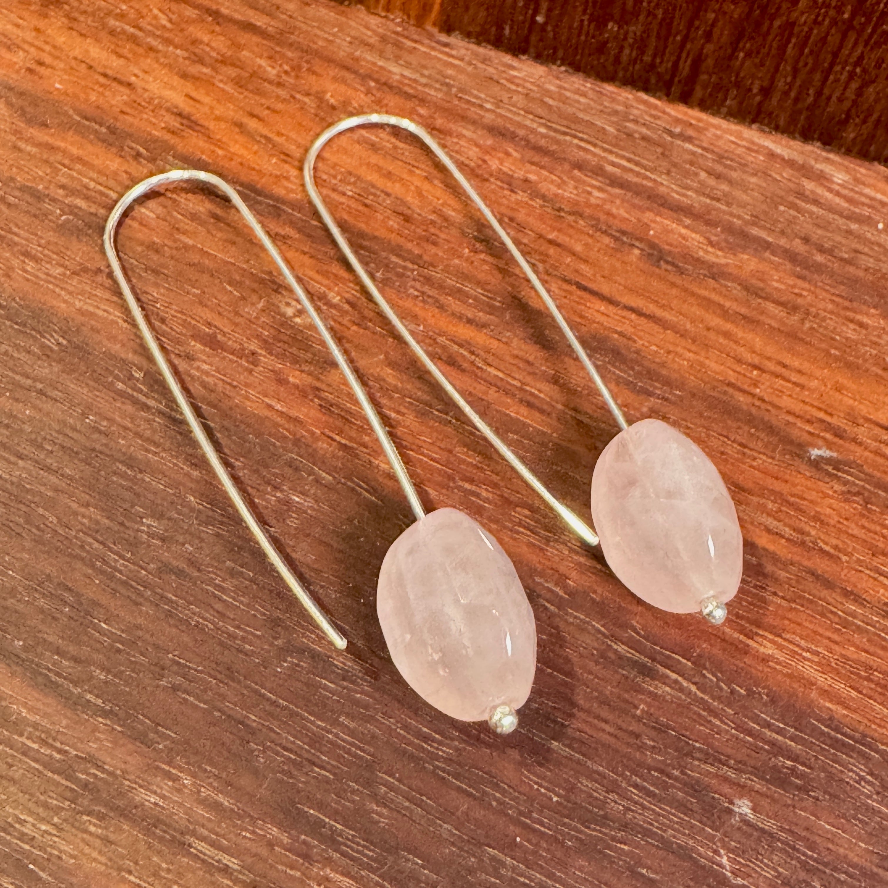 Tam- faceted rose quartz earrings