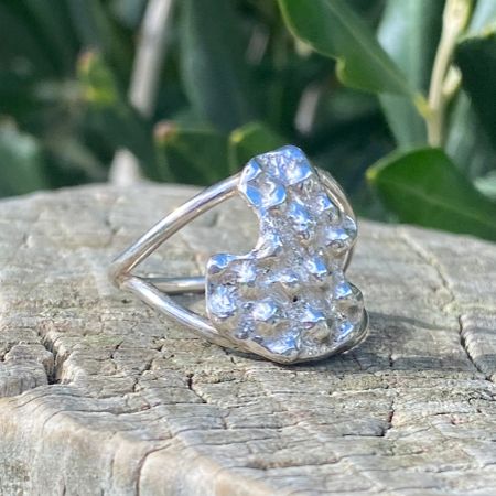 Coral Impressions Double Band Ring — Sterling Silver
