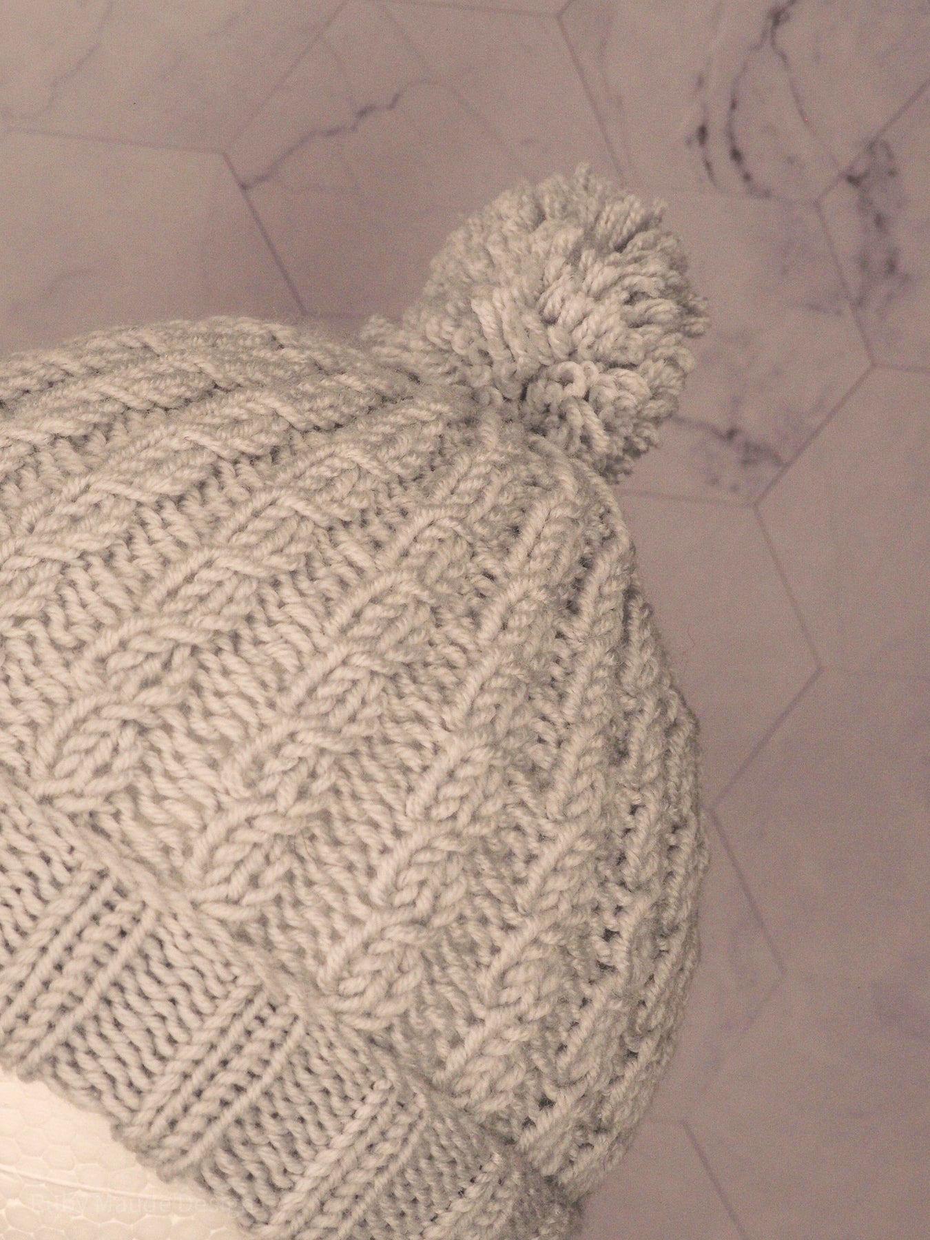 Baby Cabled Beanie - Bunny Tail Grey