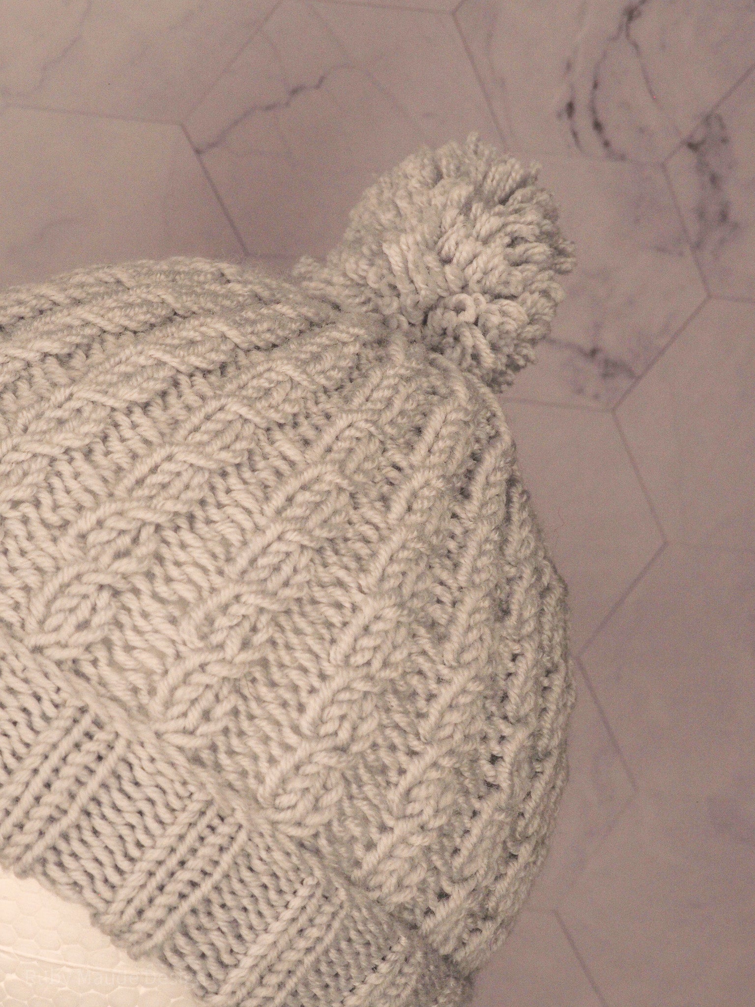 Baby Cabled Beanie - Bunny Tail Grey