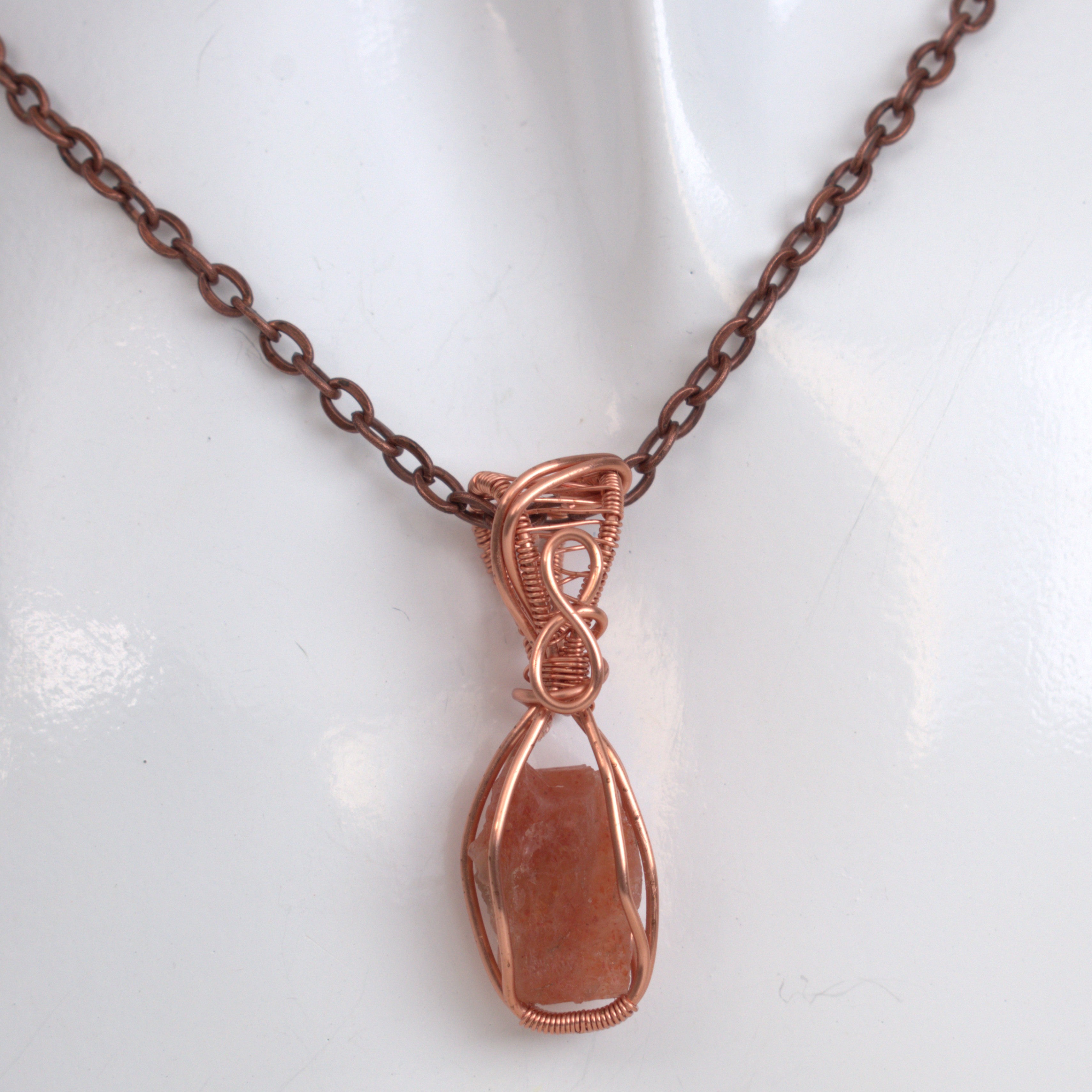 Raw Sunstone – Hand-Wrapped Gemstone Pendant
