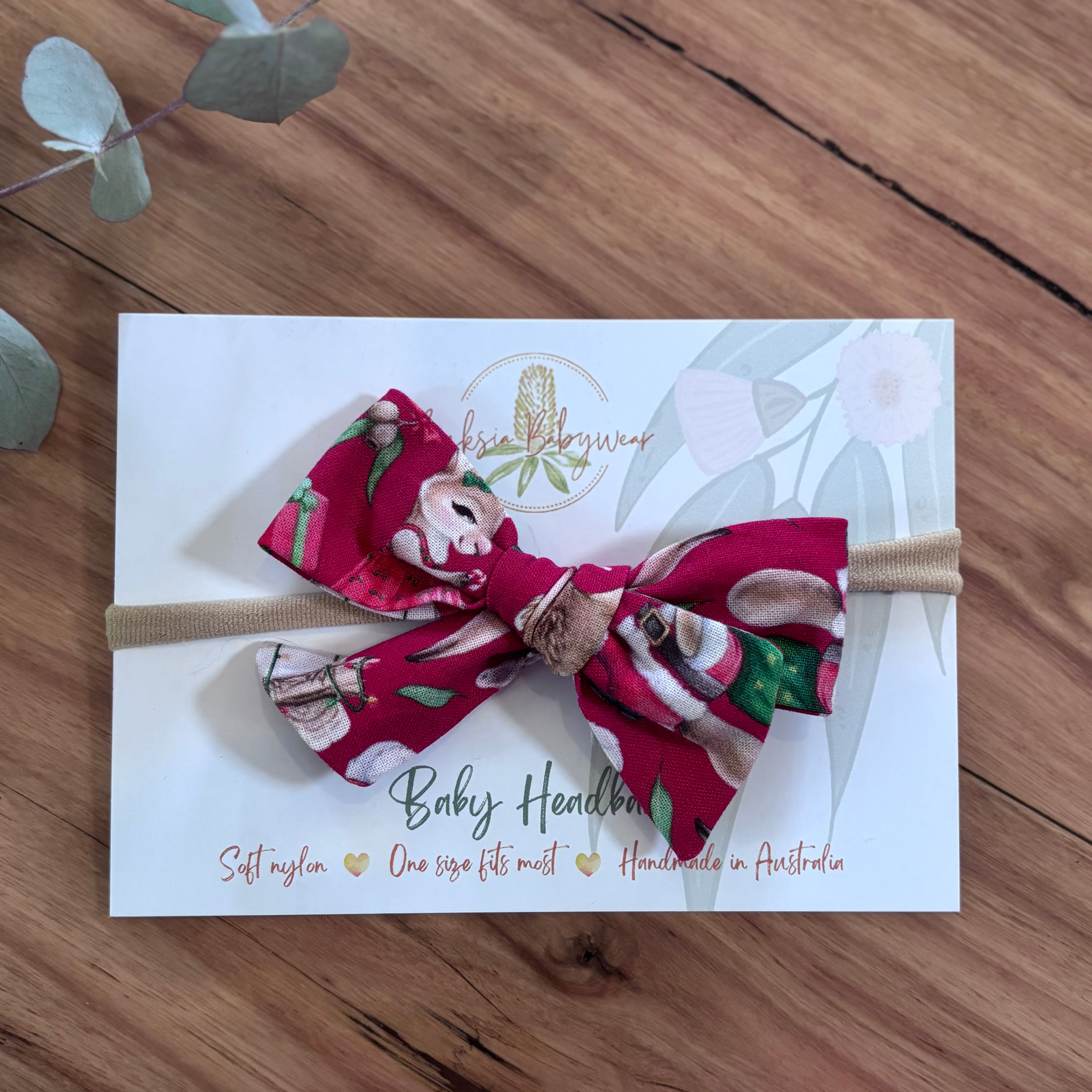 Christmas Baby Girl Romper and Headband Set - Red Aussie Animals