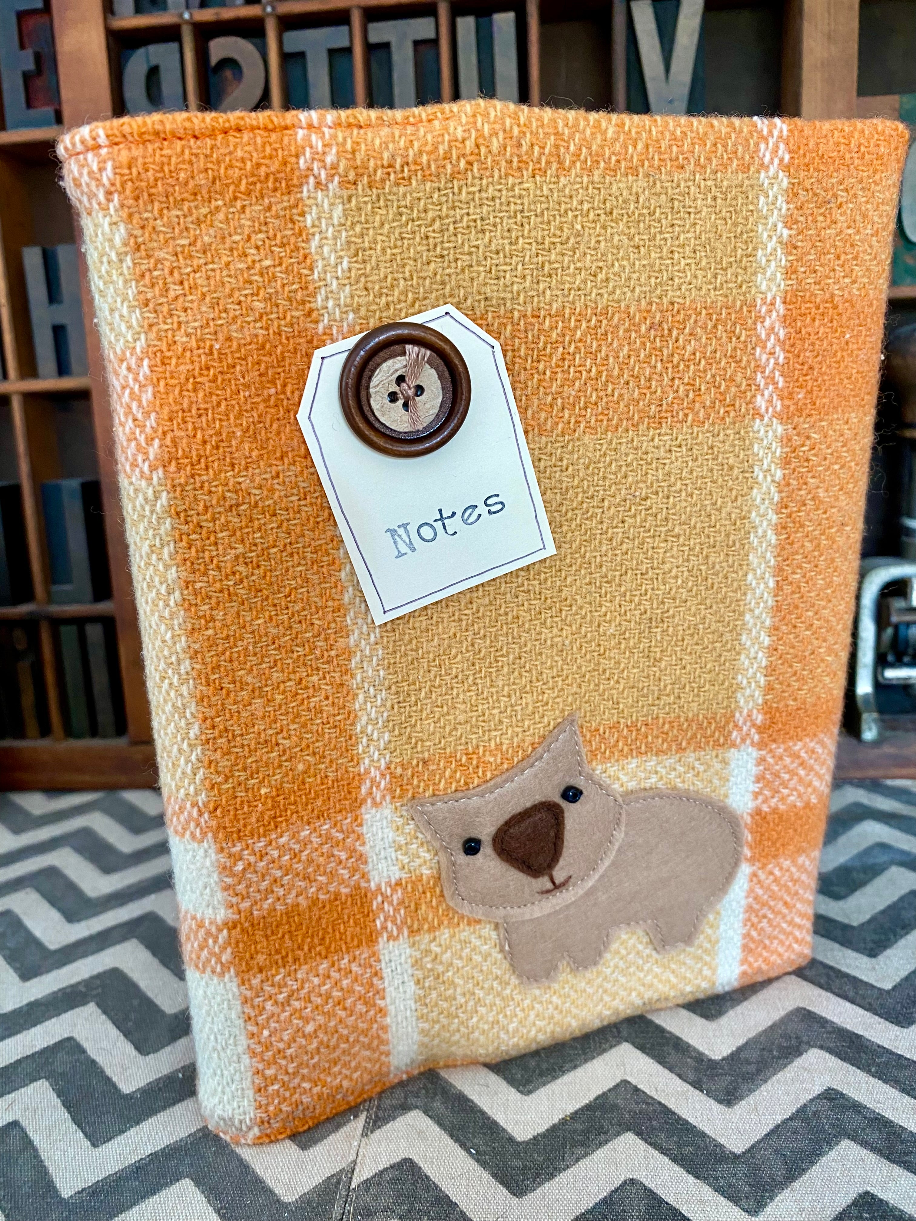 A5 Upcycled Notebook Wombat - Orange