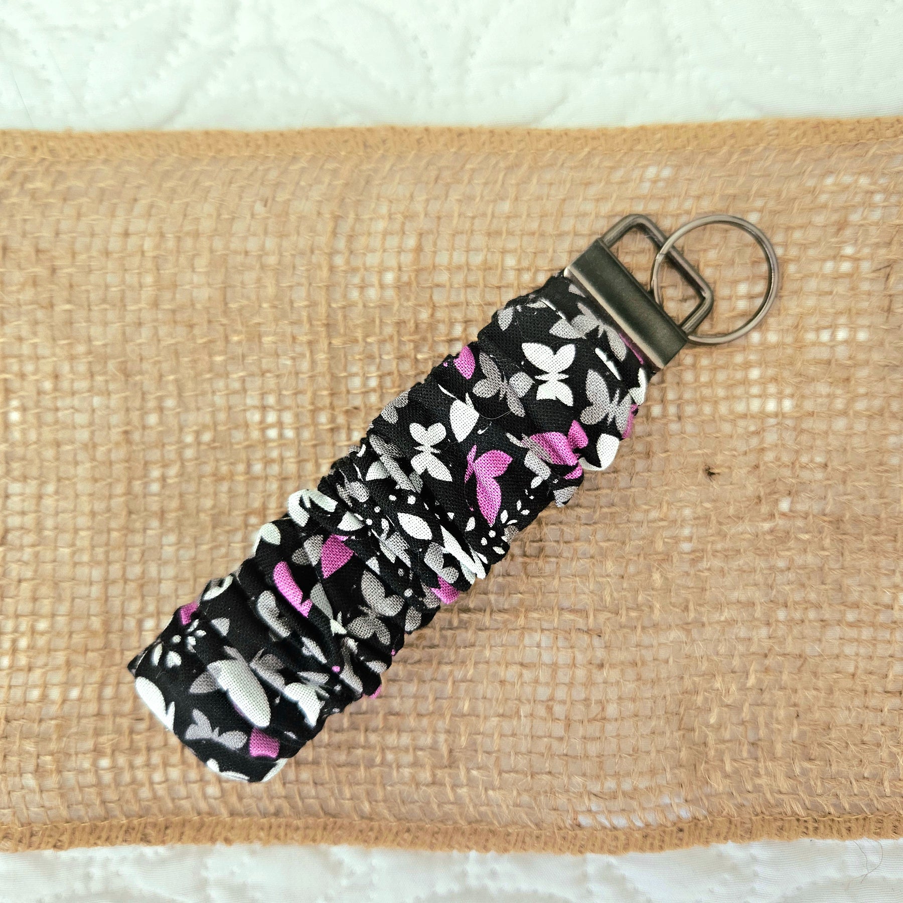 Scrunchie wristlet key fob