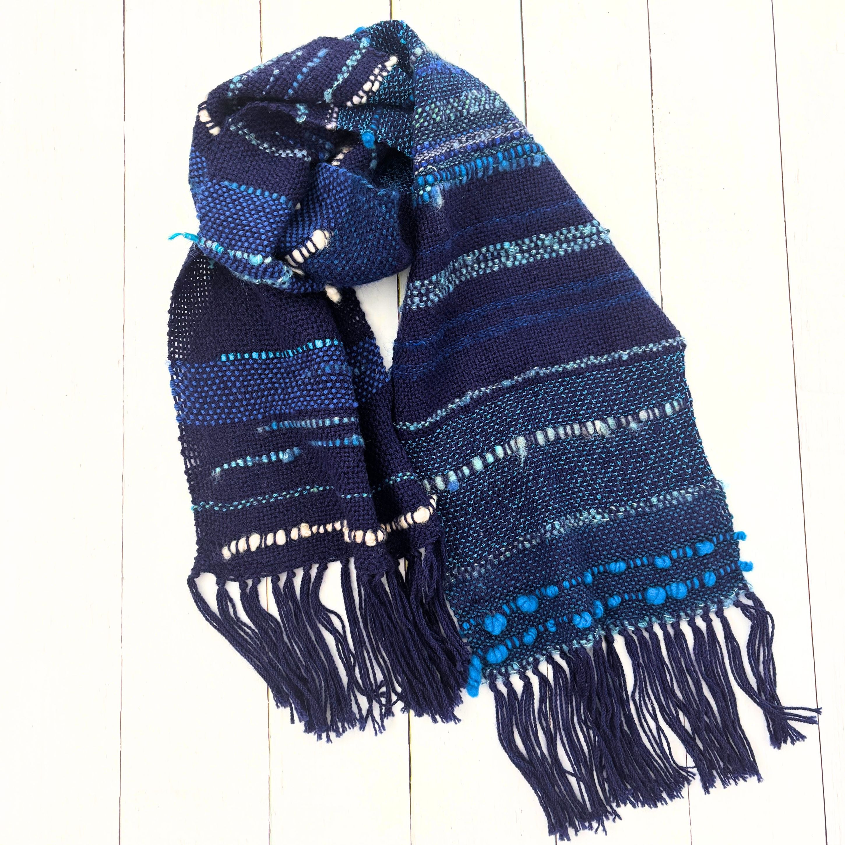 Handwoven Scarf - Shades of Blue