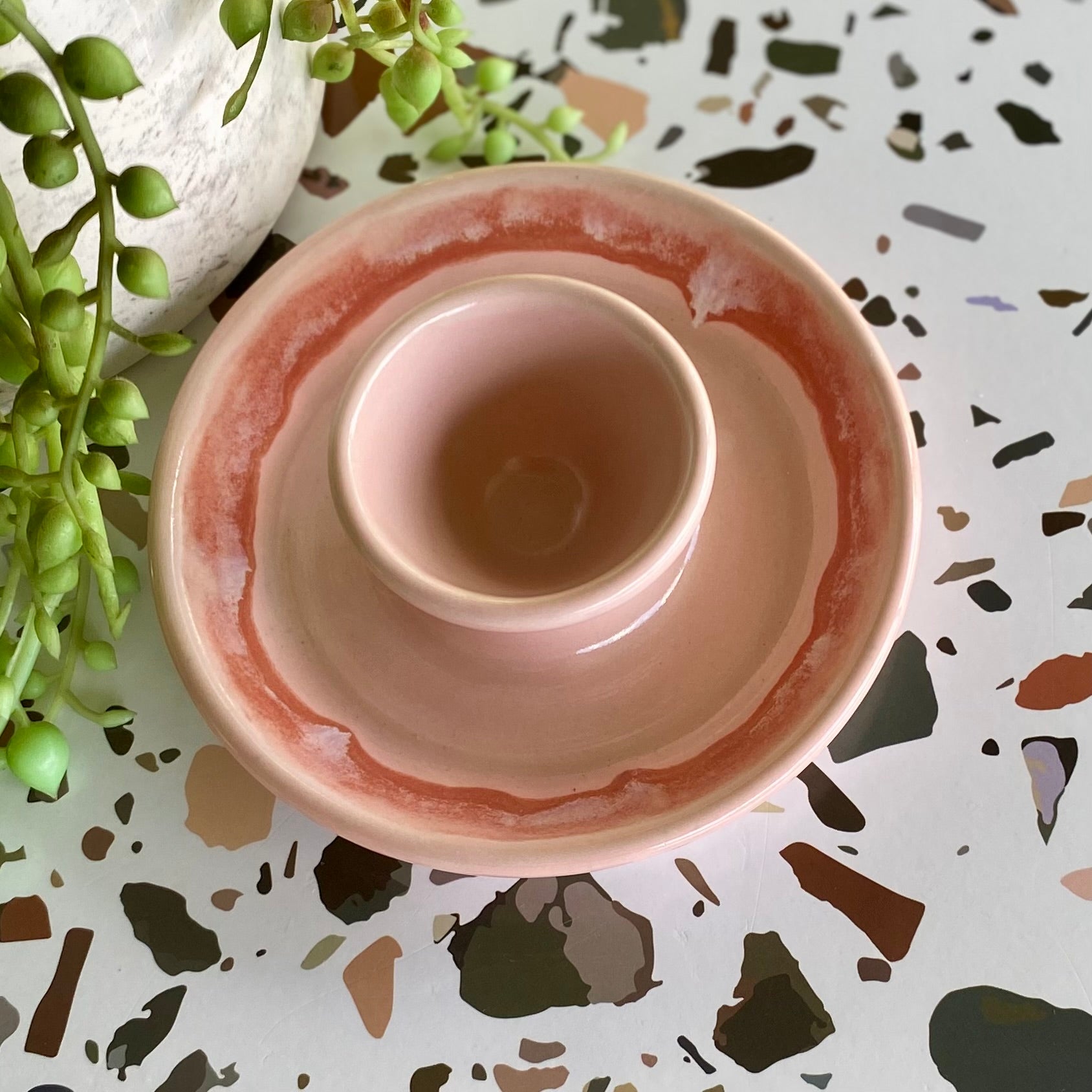 Ceramic Egg Cup with Spoon Rest|Handmade Pottery