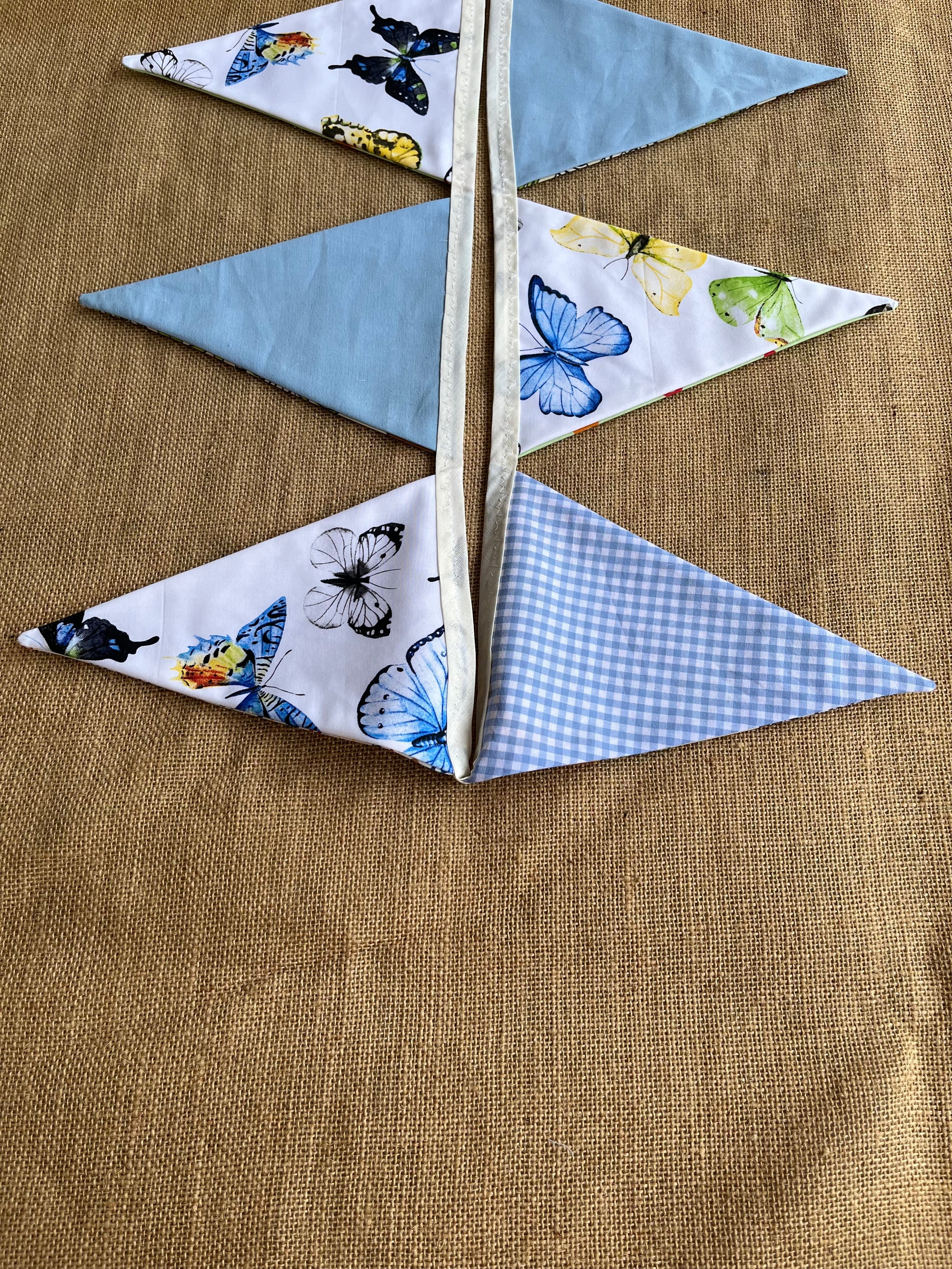 Nursery/celebration Bunting | 3m long | reversible | jungle animals | butterflies