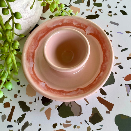Ceramic Egg Cup with Spoon Rest|Handmade Pottery