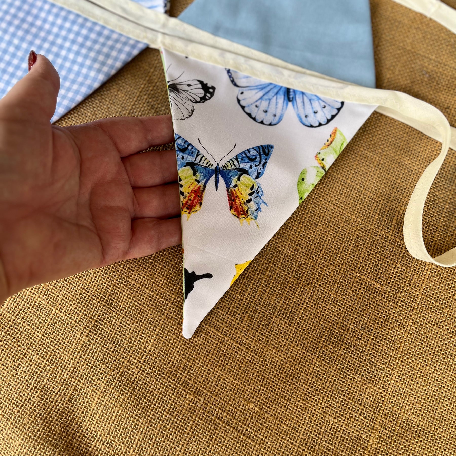 Nursery/celebration Bunting | 3m long | reversible | jungle animals | butterflies