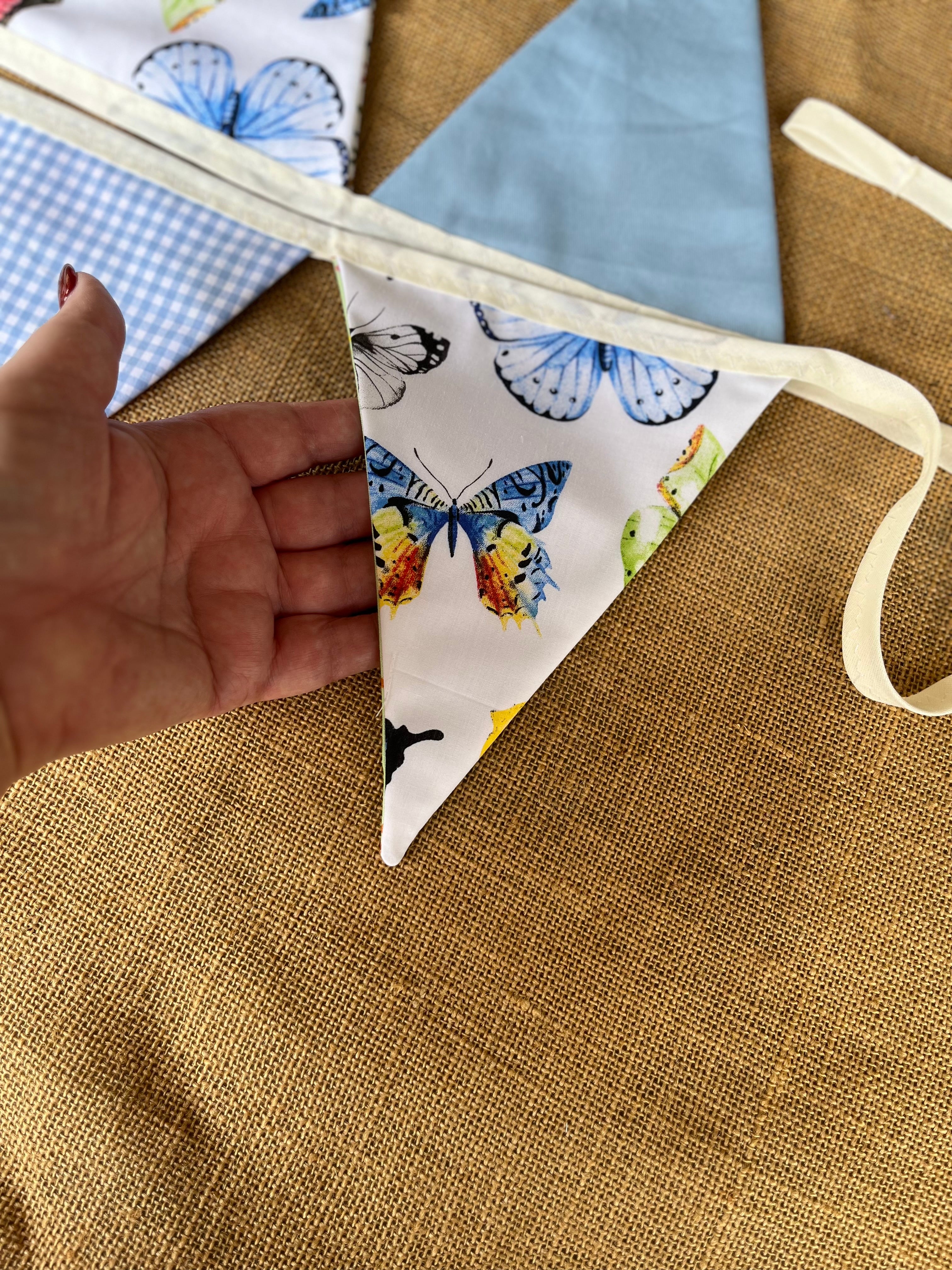 Nursery/celebration Bunting | 3m long | reversible | jungle animals | butterflies