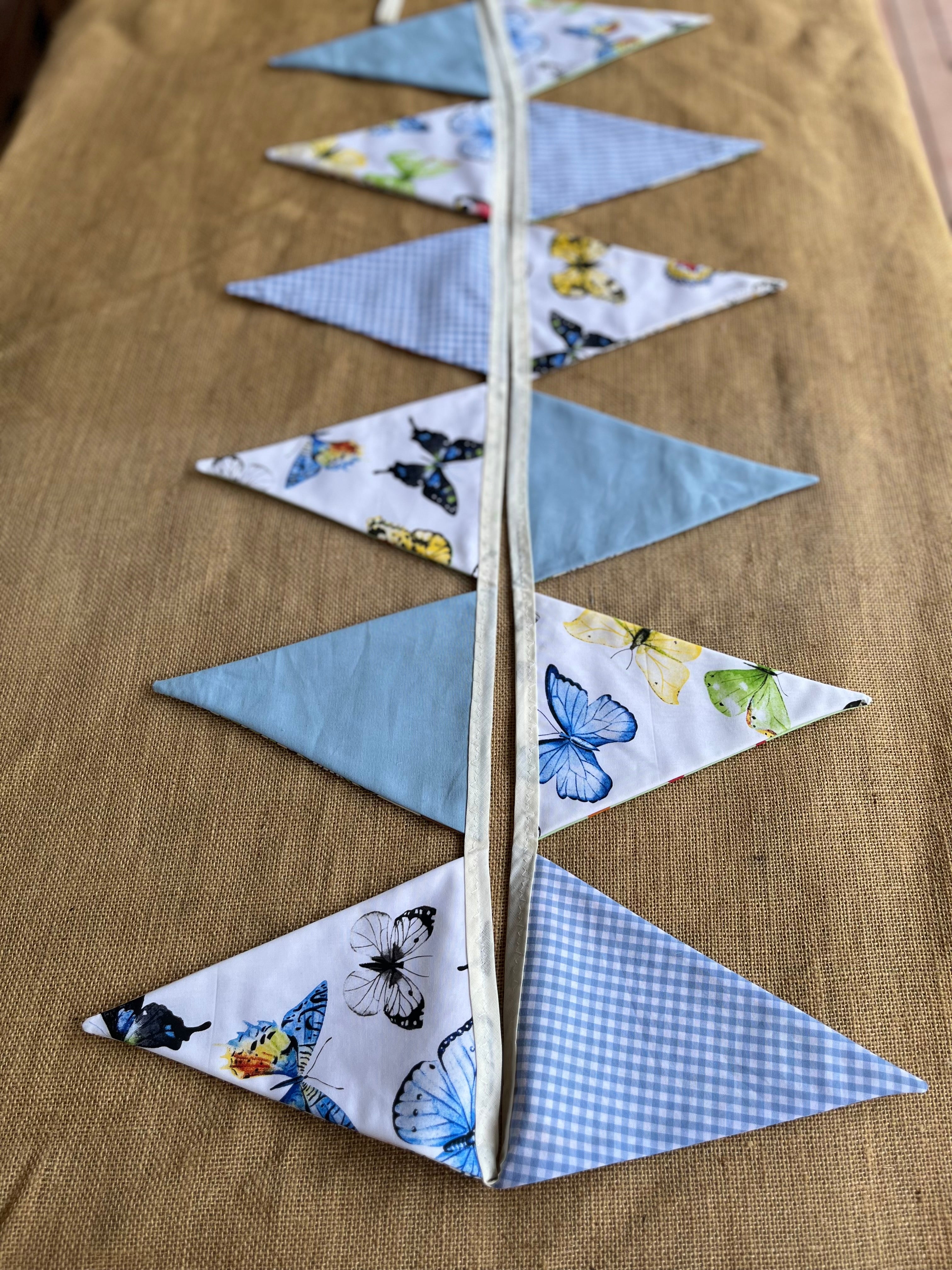 Nursery/celebration Bunting | 3m long | reversible | jungle animals | butterflies