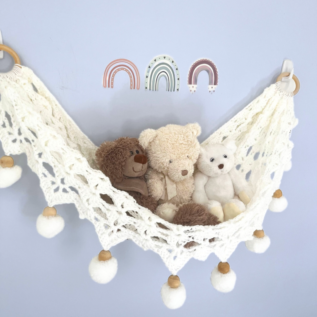 Crochet Toy Hammock - Soft Toy Storage Hammock - Kids Decor