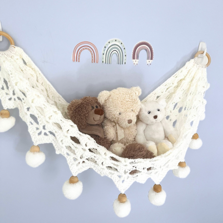 Crochet Toy Hammock - Soft Toy Storage Hammock - Kids Decor