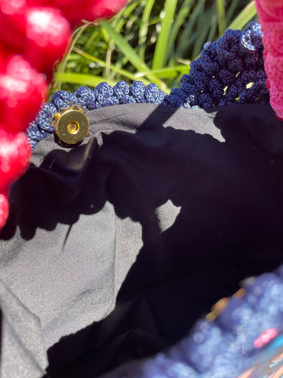 Whale Pop Art crochet bag