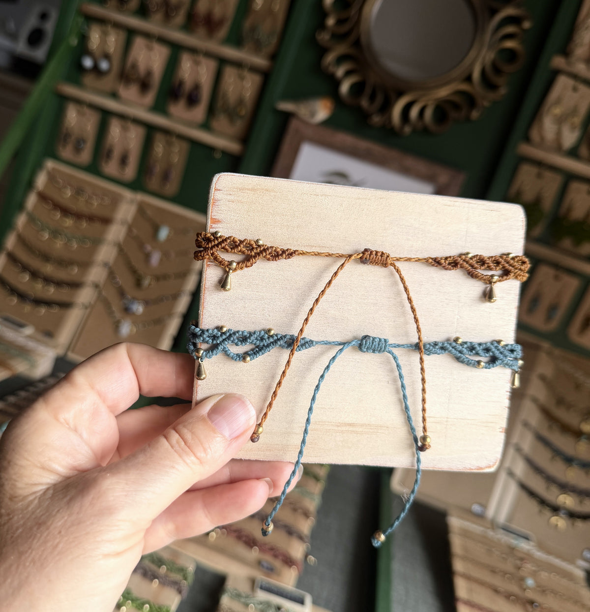 Micro Macrame Boho Zigzag Anklet