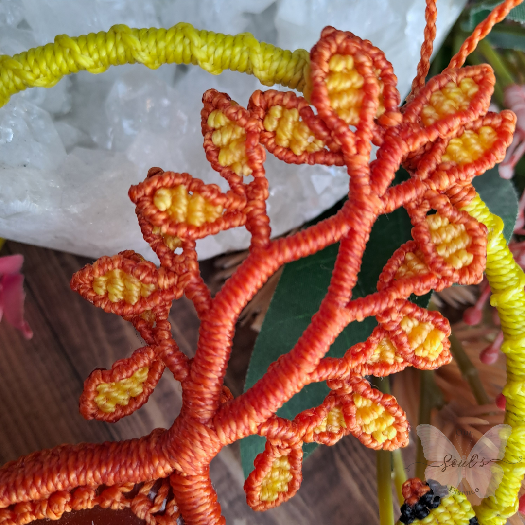 Carnelian Micro Macramé Tree Decor