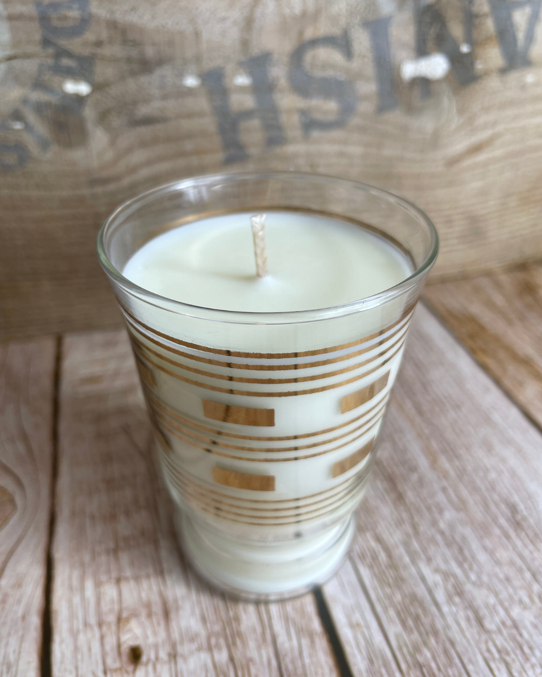 Rosemary + Mint I Natural Soy Candle in a Vintage Gold Tumbler