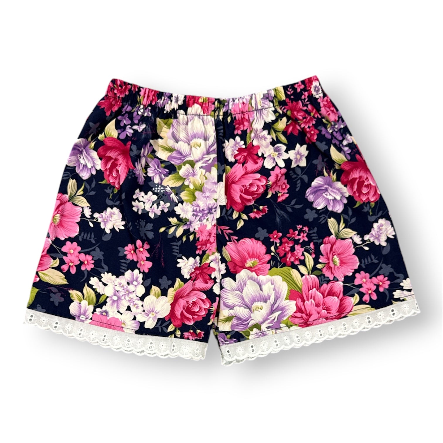 Girls Cotton lace hem Shorts - MIXED PRINTS AND SIZES