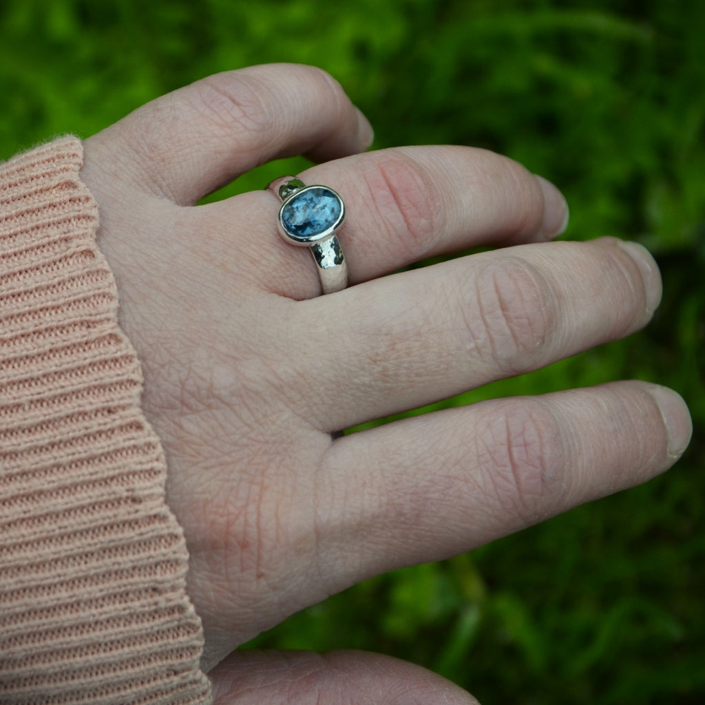 Teal Moss Kyanite Choose-Your-Stone Silver Ring or Pendant (Made To Order)